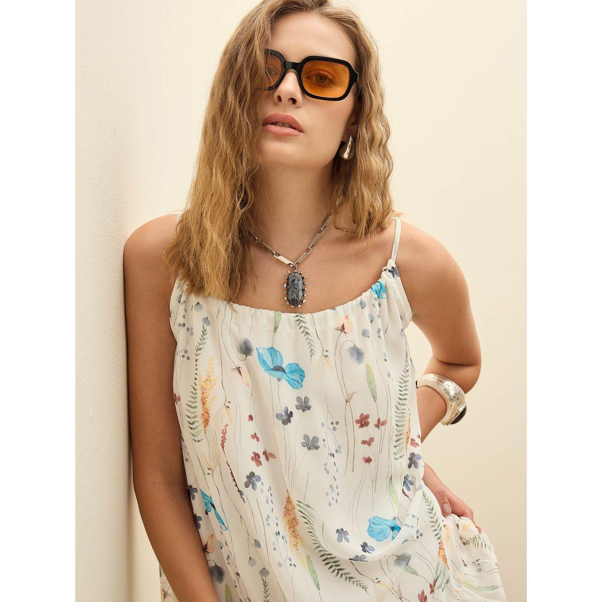 Sassafras White All-Over Floral Print Strappy A-Line Maxi Dress-women-clothing-dresses-image-4