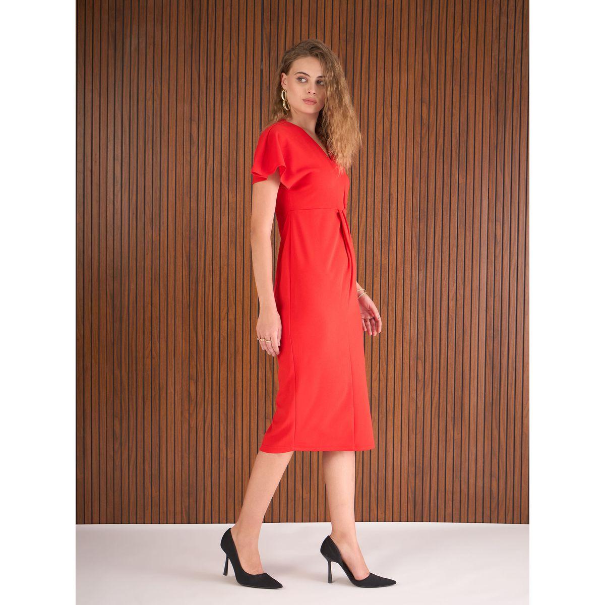 فستان ميدي ضيق بتفاصيل أكمام واسعة-women-clothing-dresses-image-3