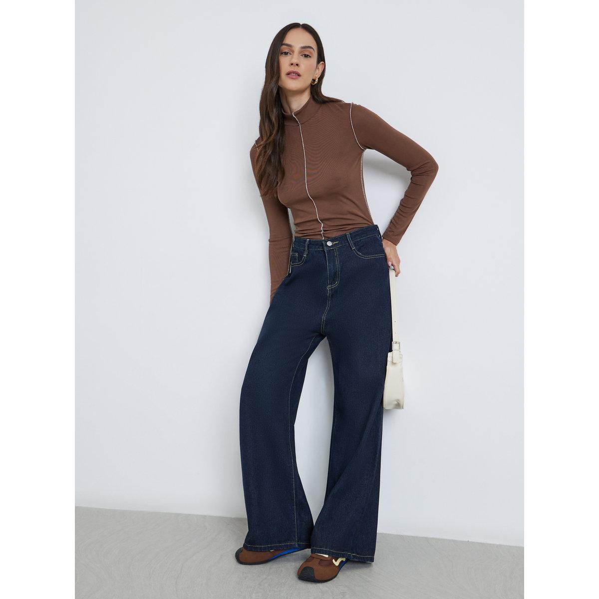 بنطال جينز بخصر عالي وقصة أرجل واسعة-women-clothing-bottoms-jeans-image-1