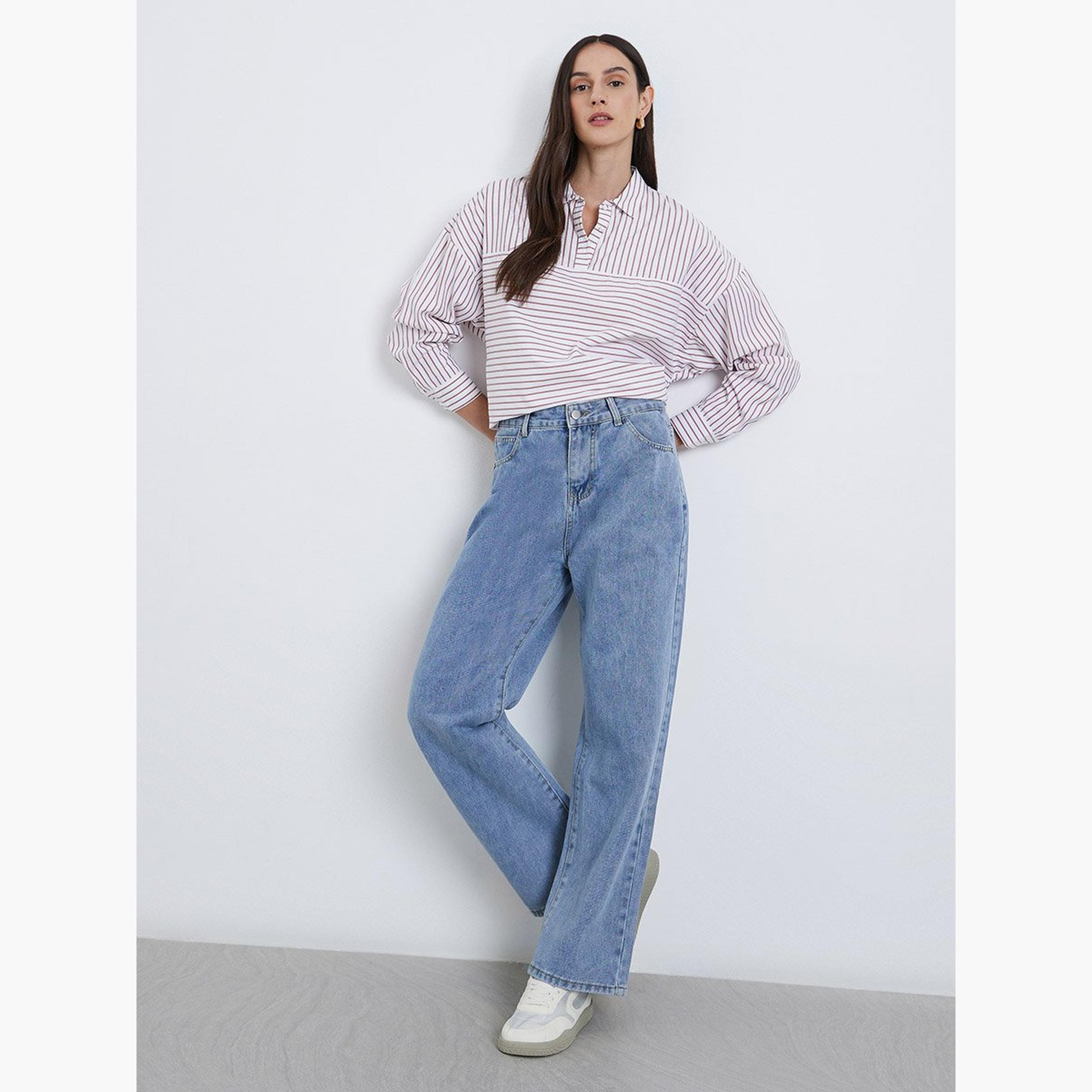 Styli High Rise Wide Leg Jeans-women-clothing-bottoms-jeans-image-2