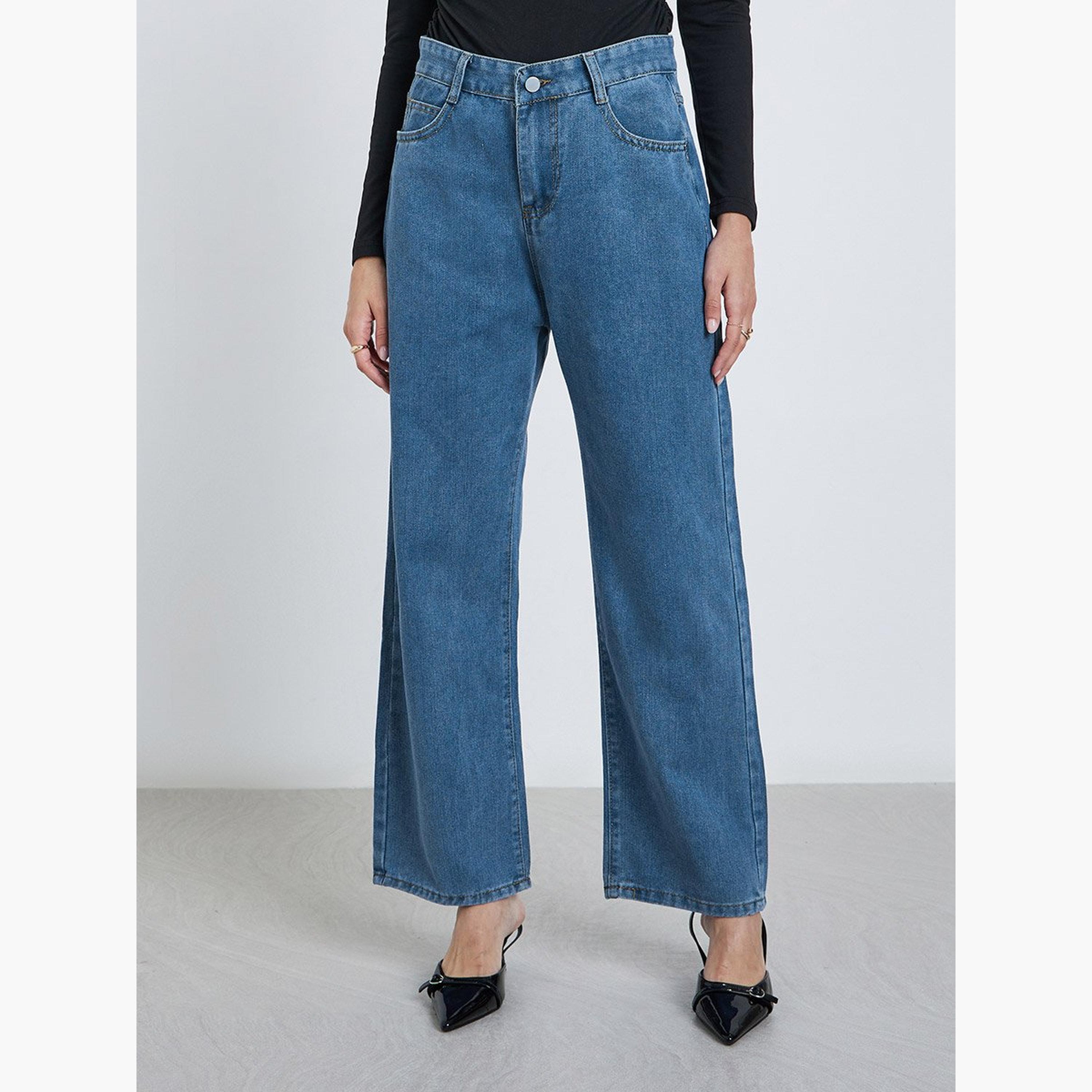 Styli High Rise Wide Leg Jeans-women-clothing-bottoms-jeans-image-1