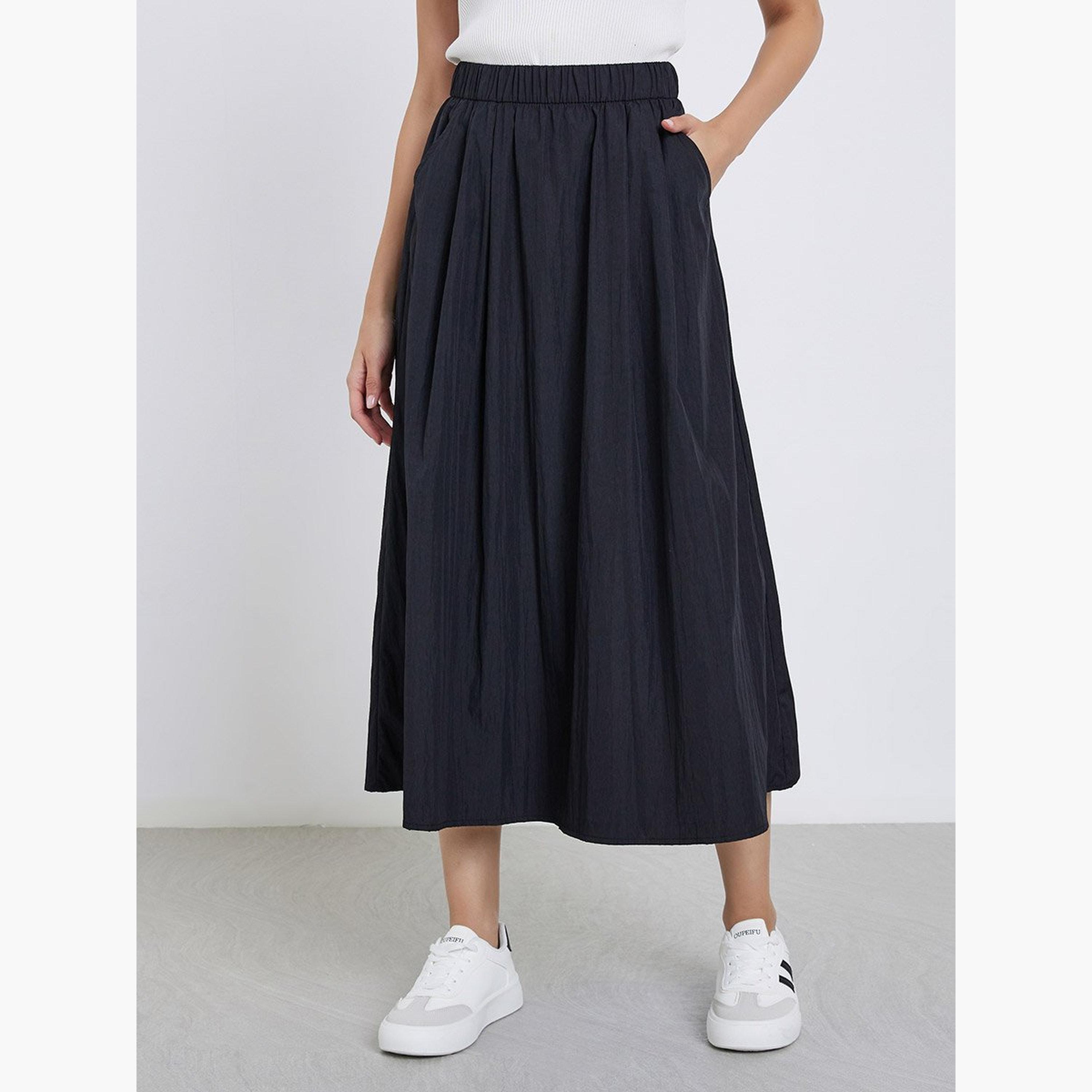 تنورة طويلة بخصر مطاطي-women-clothing-bottoms-skirts-image-1