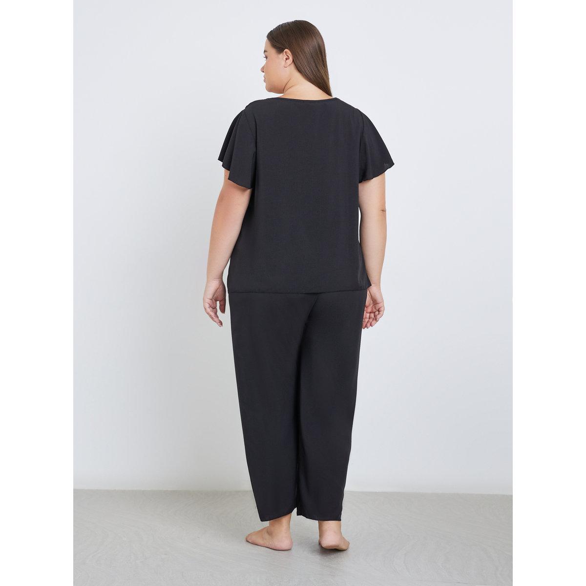 طقم من بنطال بيجاما وبلوزة بمقاس كبير-women-clothing-nightwear-pyjamas-longsets-image-5