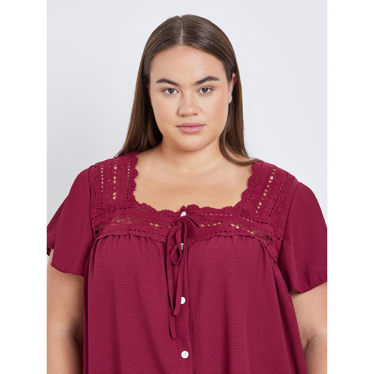 طقم من بنطال بيجاما وبلوزة بمقاس كبير-women-clothing-nightwear-pyjamas-longsets-image-4