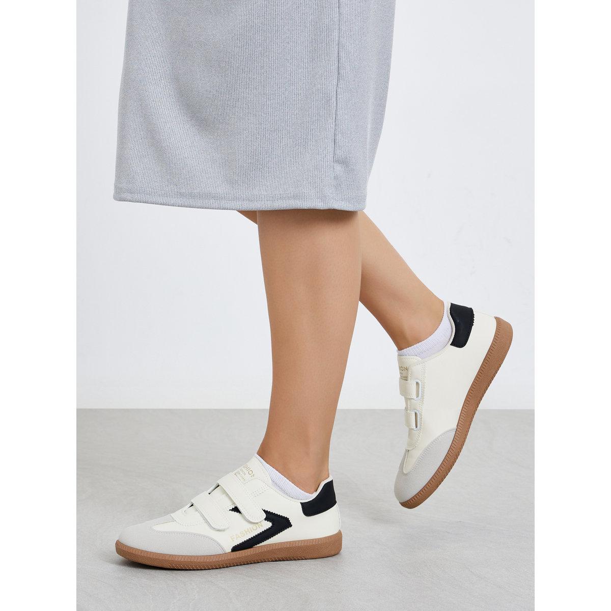 Styli Panelled Sneakers with Hook and Loop Closure-women-shoes-sneakers-image-1