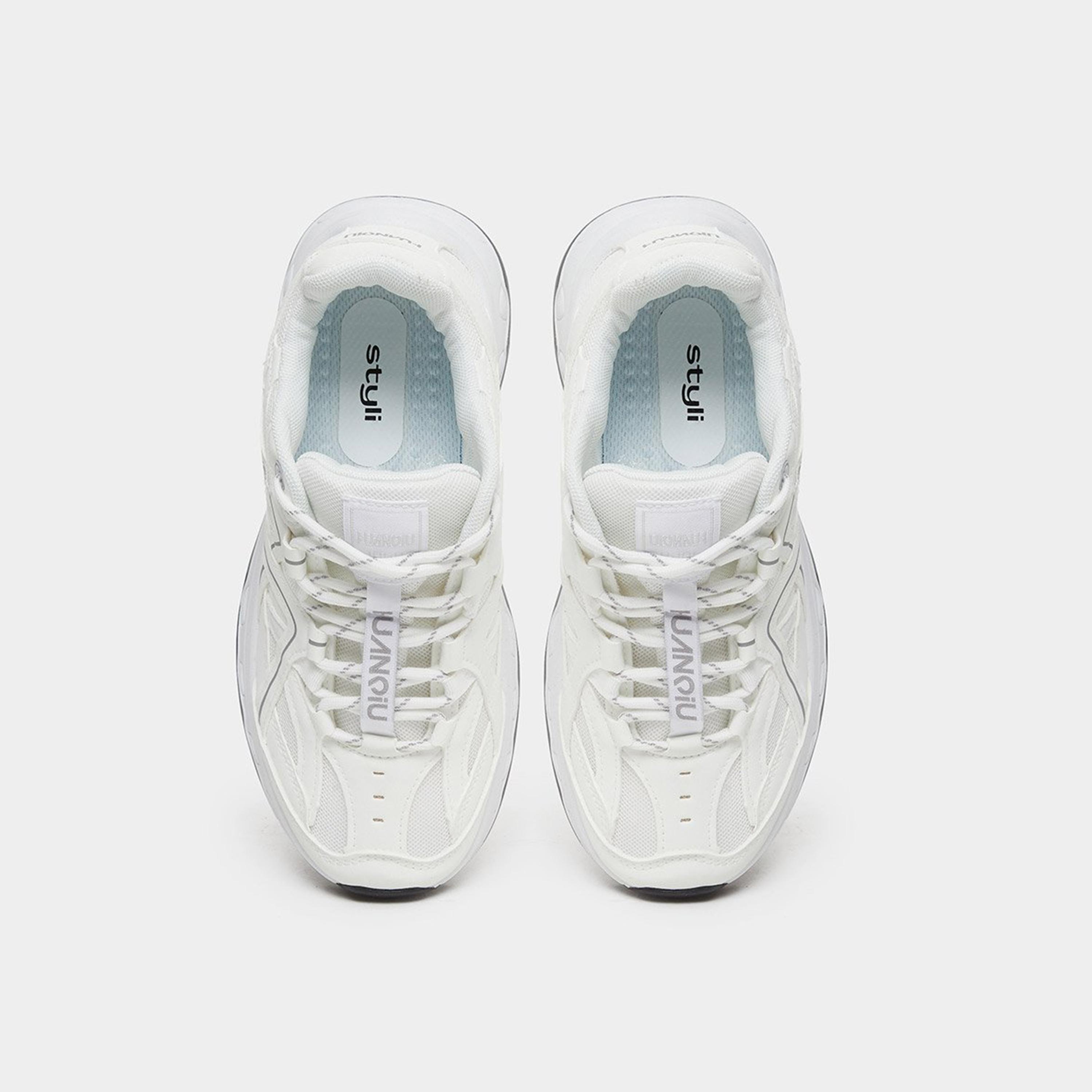 Styli Women White Chunky Lace Up Sneaker-women-shoes-sneakers-image-6