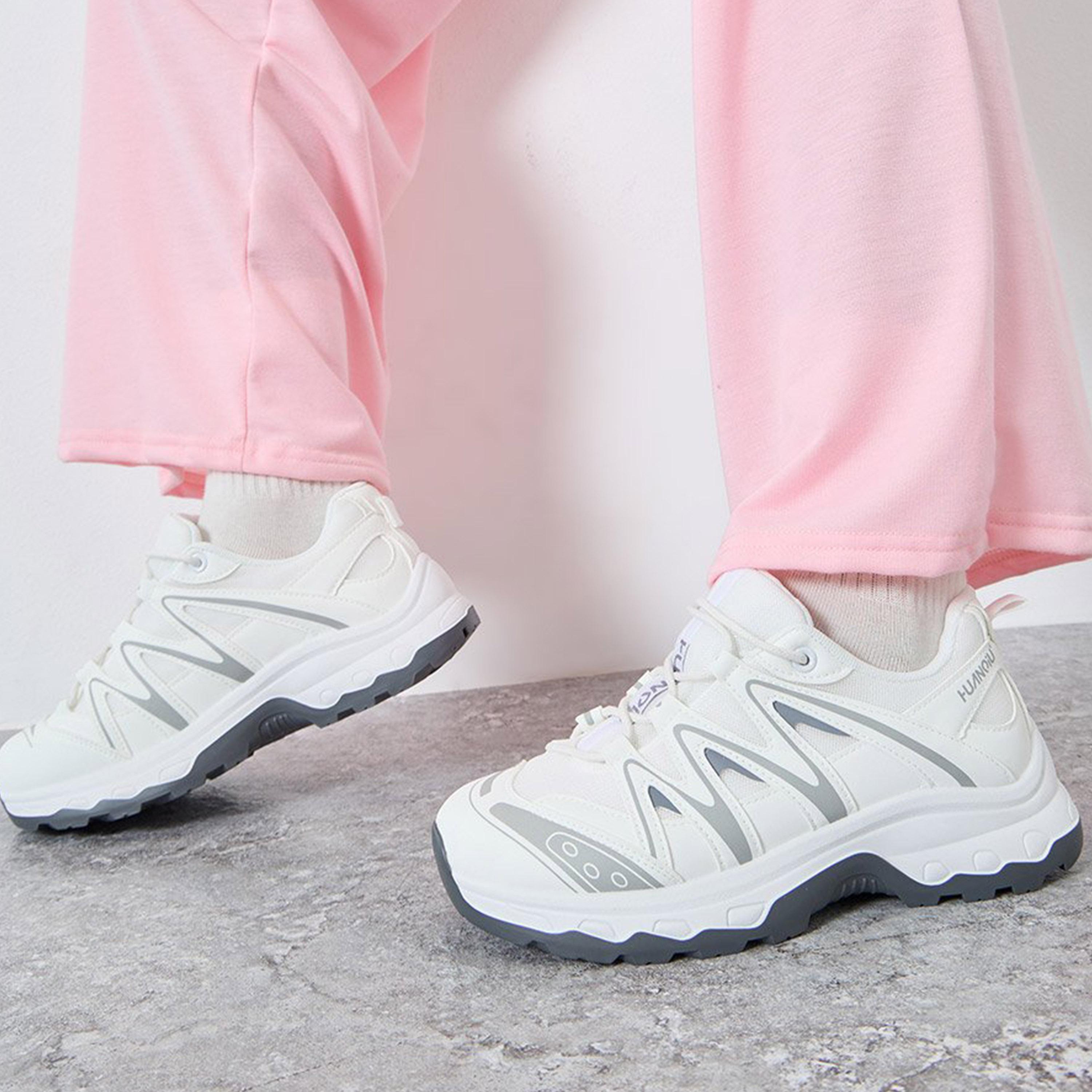 Styli Women White Chunky Lace Up Sneaker-women-shoes-sneakers-image-2