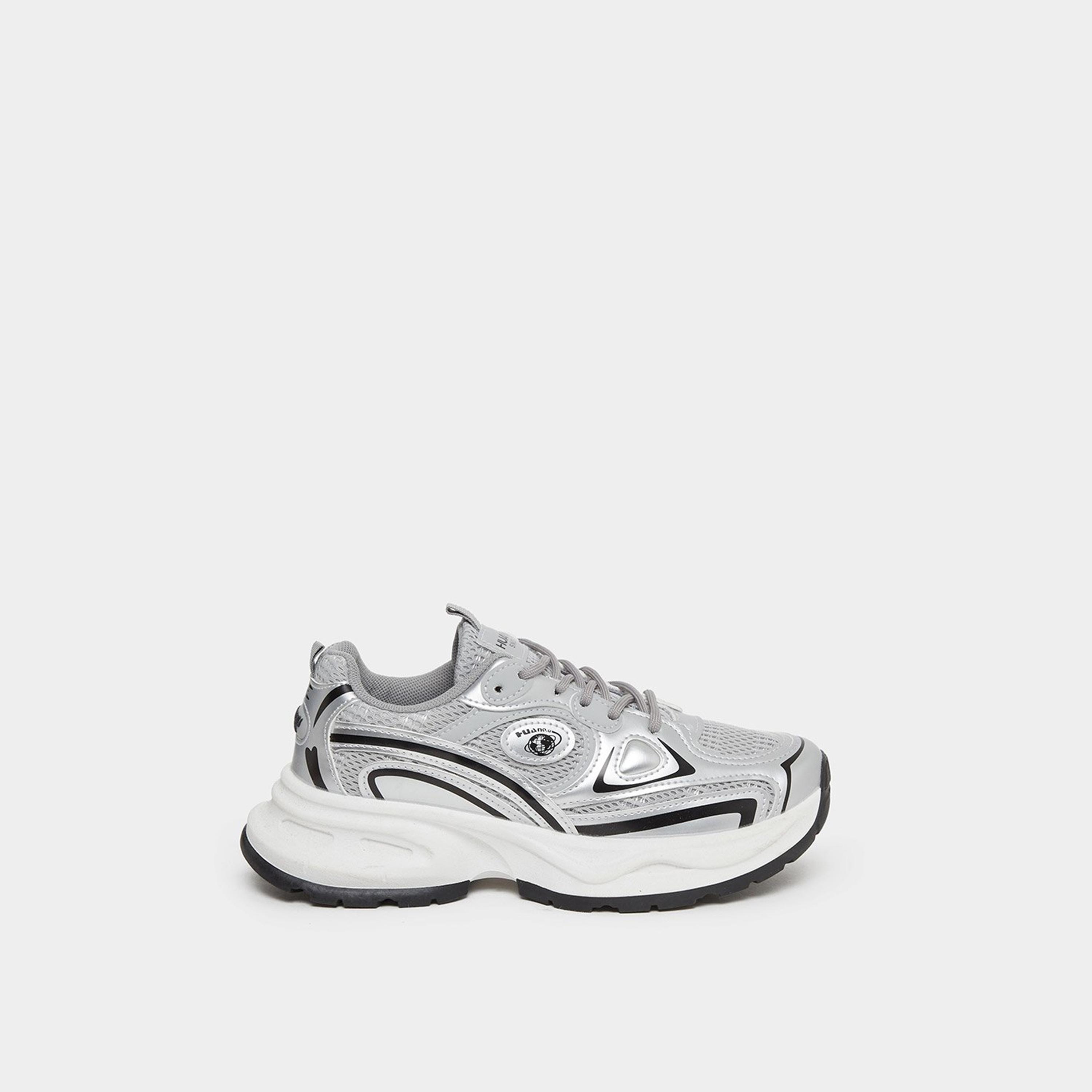 ستايلي - حذاء رياضي فضي معدني سميك-women-shoes-sneakers-image-3