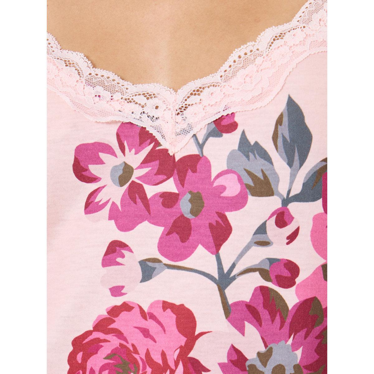 قميص نوم بتفاصيل دانتيل وطبعة زهور-women-clothing-nightwear-nighties-image-4