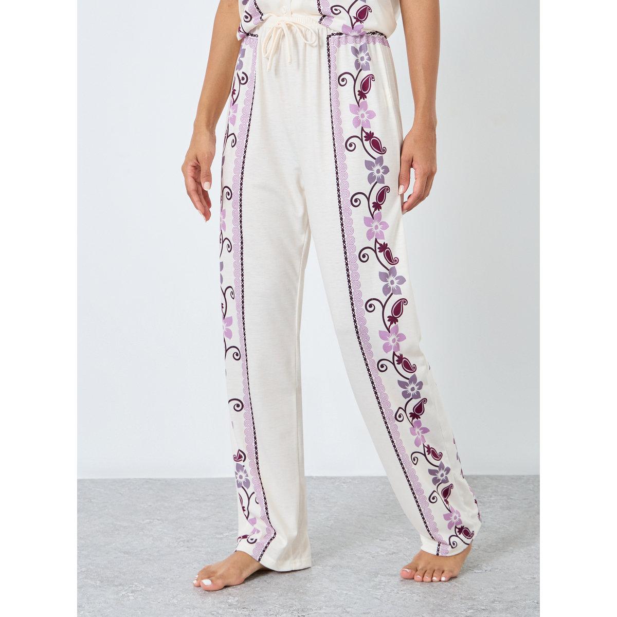 Styli Placement Floral Print Button Through Shirt and Pyjama Set-women-clothing-nightwear-pyjamas-longsets-image-5