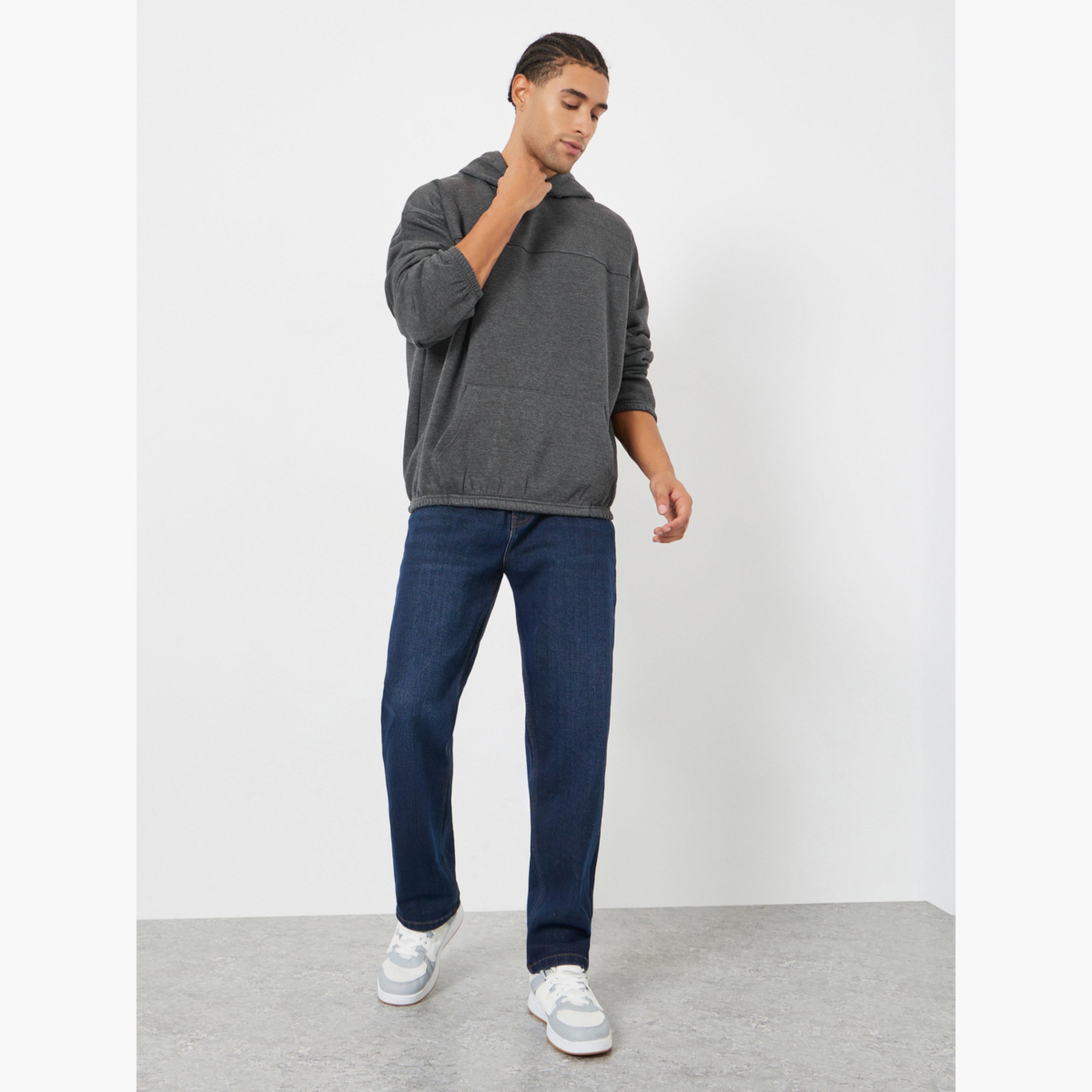 هودي فليس واسع بجيب كانغارو-men-winterwear-hoodiesandsweatshirts-image-2