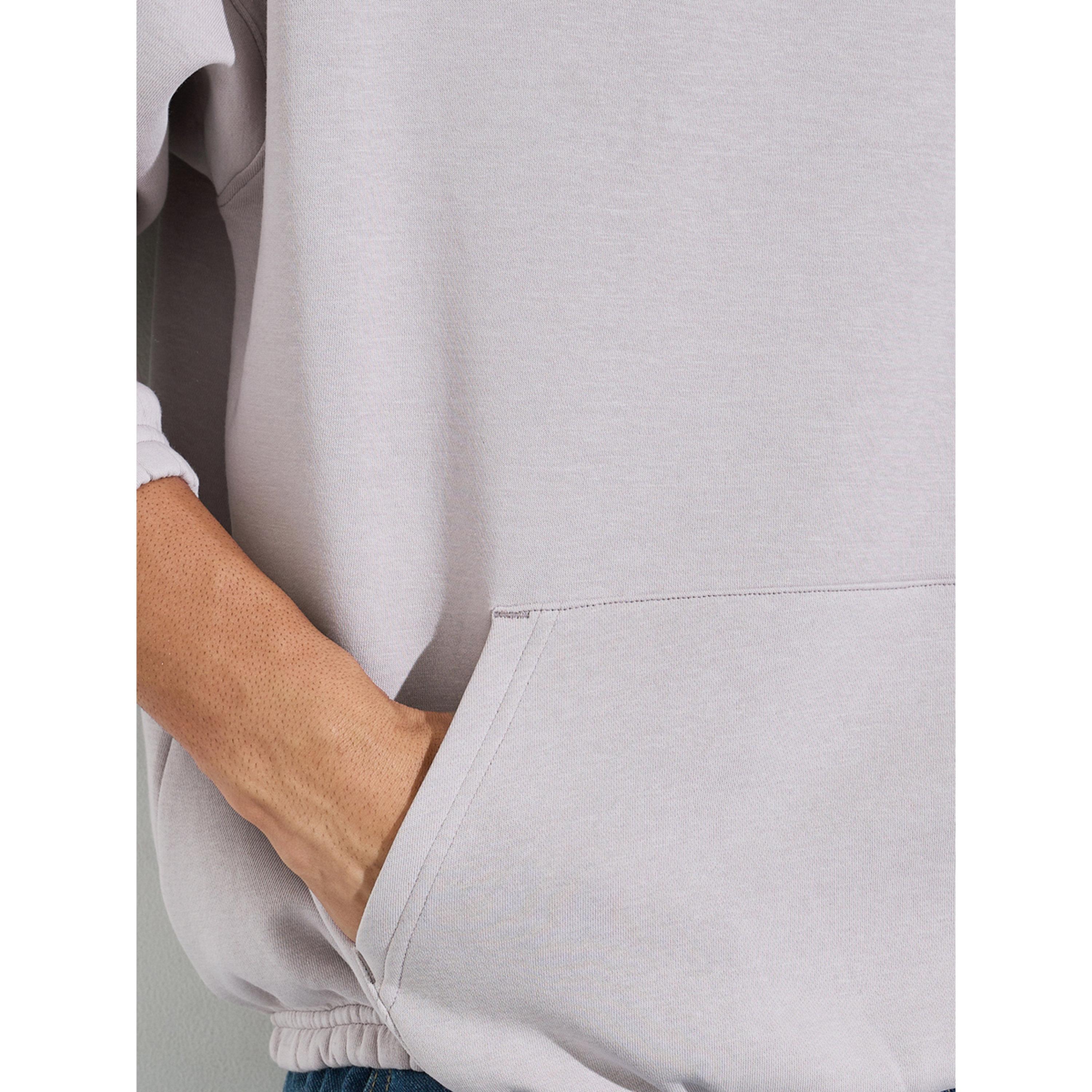 Styli Men Grey Oversized Fleece Hoodie with Kangaroo Pocket-men-winterwear-hoodiesandsweatshirts-image-4