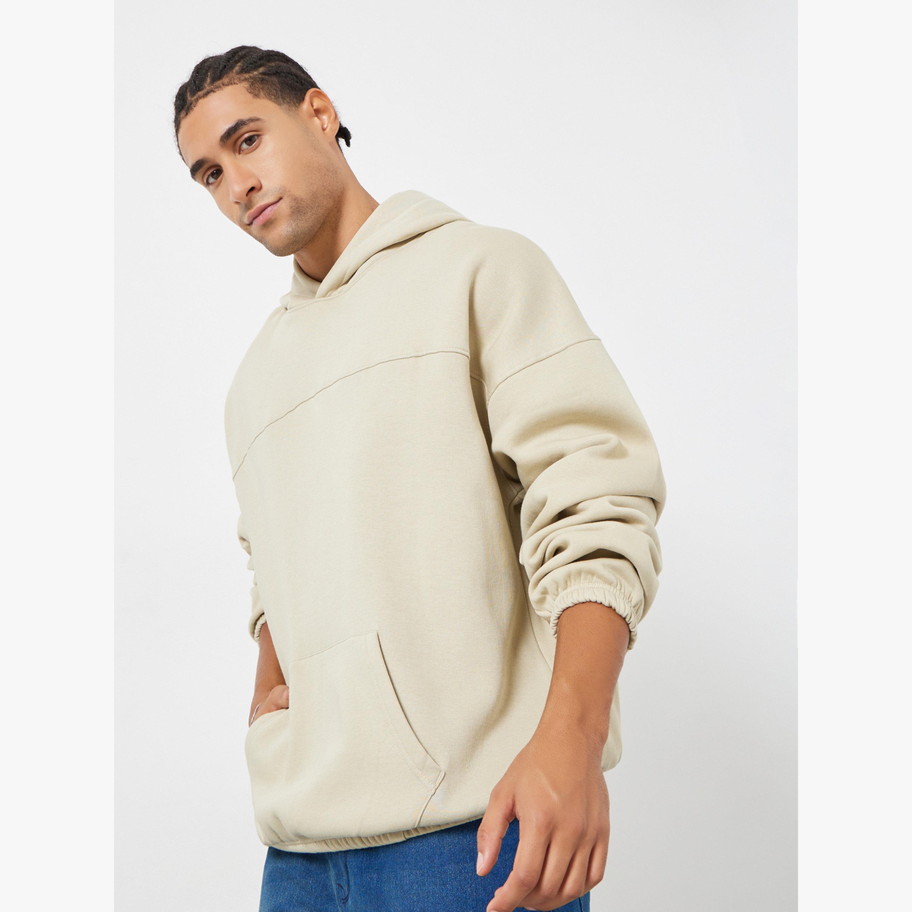 Styli Beige Oversized Fleece Hoodie-men-clothing-hoodiesandsweatshirts-image-1