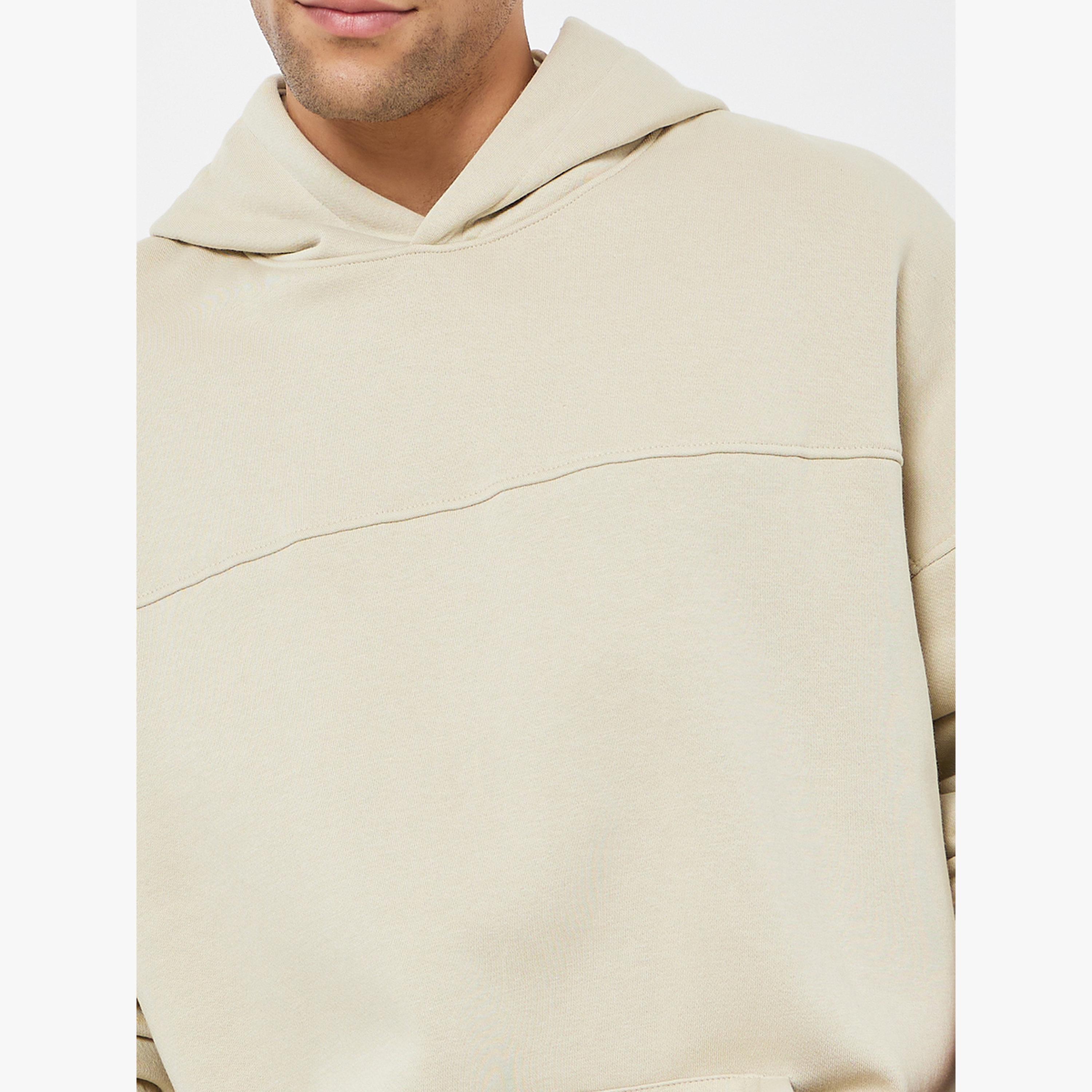 Styli Beige Oversized Fleece Hoodie-men-clothing-hoodiesandsweatshirts-image-3