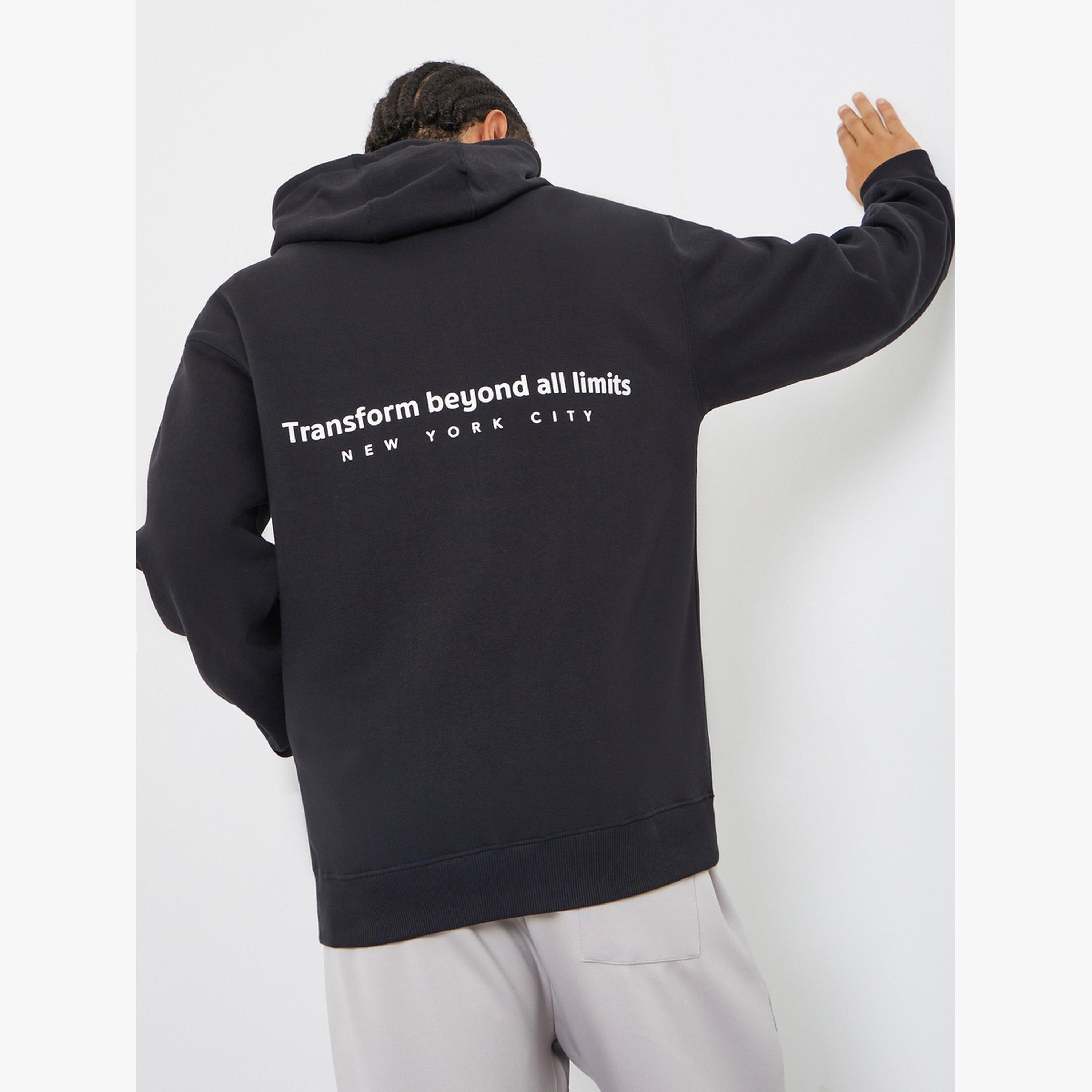Styli Embroidered Black Relaxed Fit Fleece Hoodie-men-clothing-hoodiesandsweatshirts-image-5