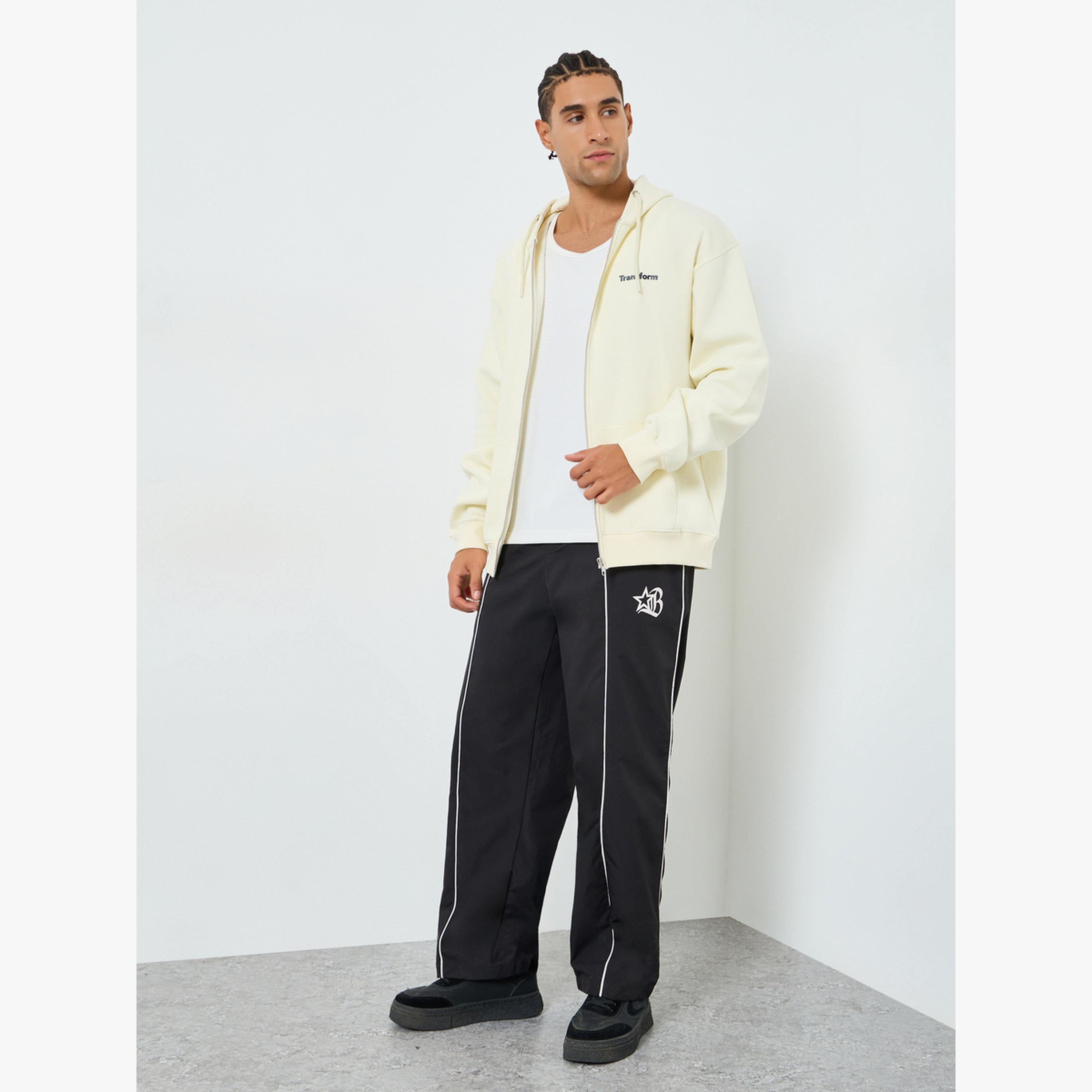 Styli Men Cream Slogan Print Fleece Hoodie-men-clothing-hoodiesandsweatshirts-image-2