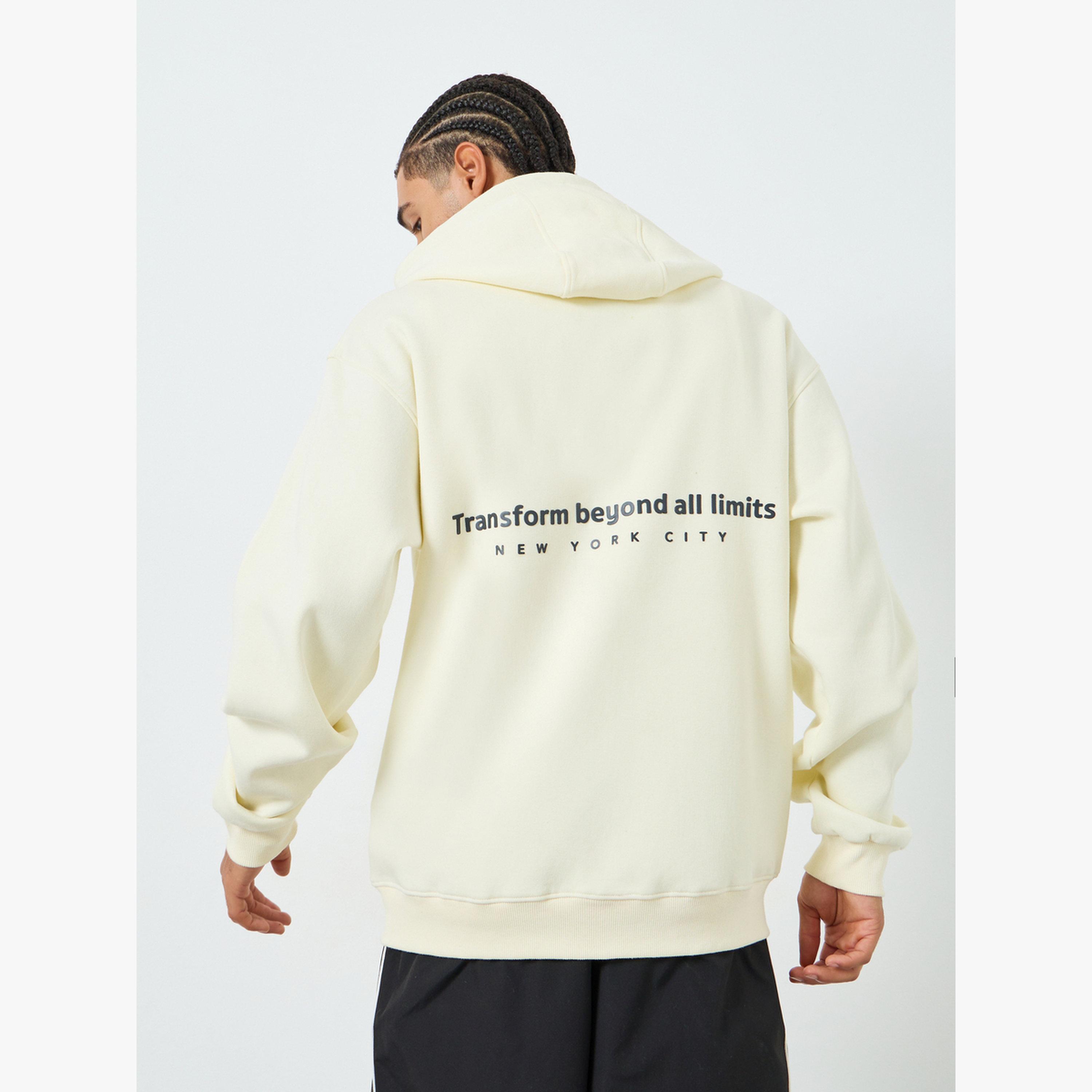 Styli Men Cream Slogan Print Fleece Hoodie-men-clothing-hoodiesandsweatshirts-image-4