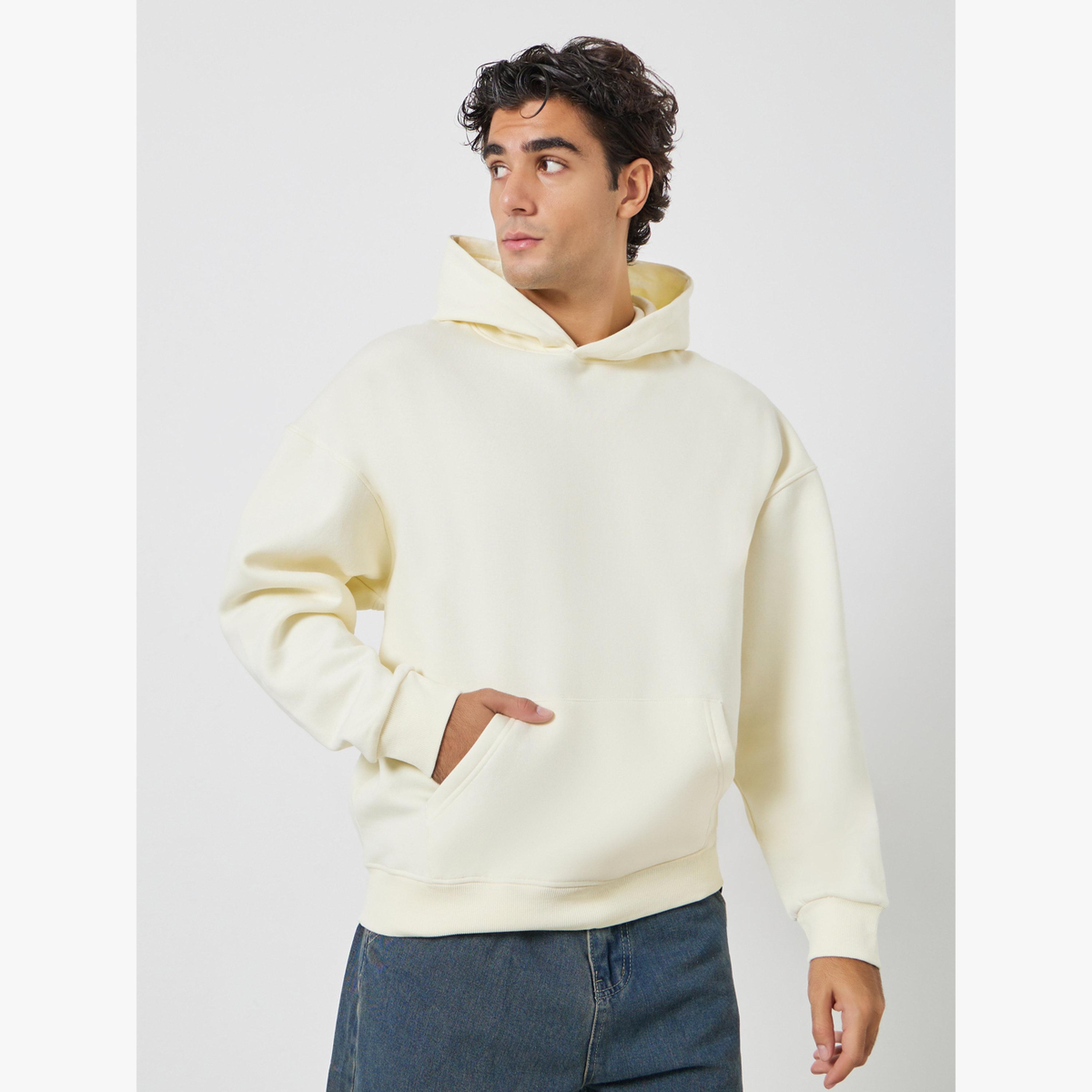 Styli Men Cream Athleisure Oversized Fleece Hoodie-men-clothing-hoodiesandsweatshirts-image-1
