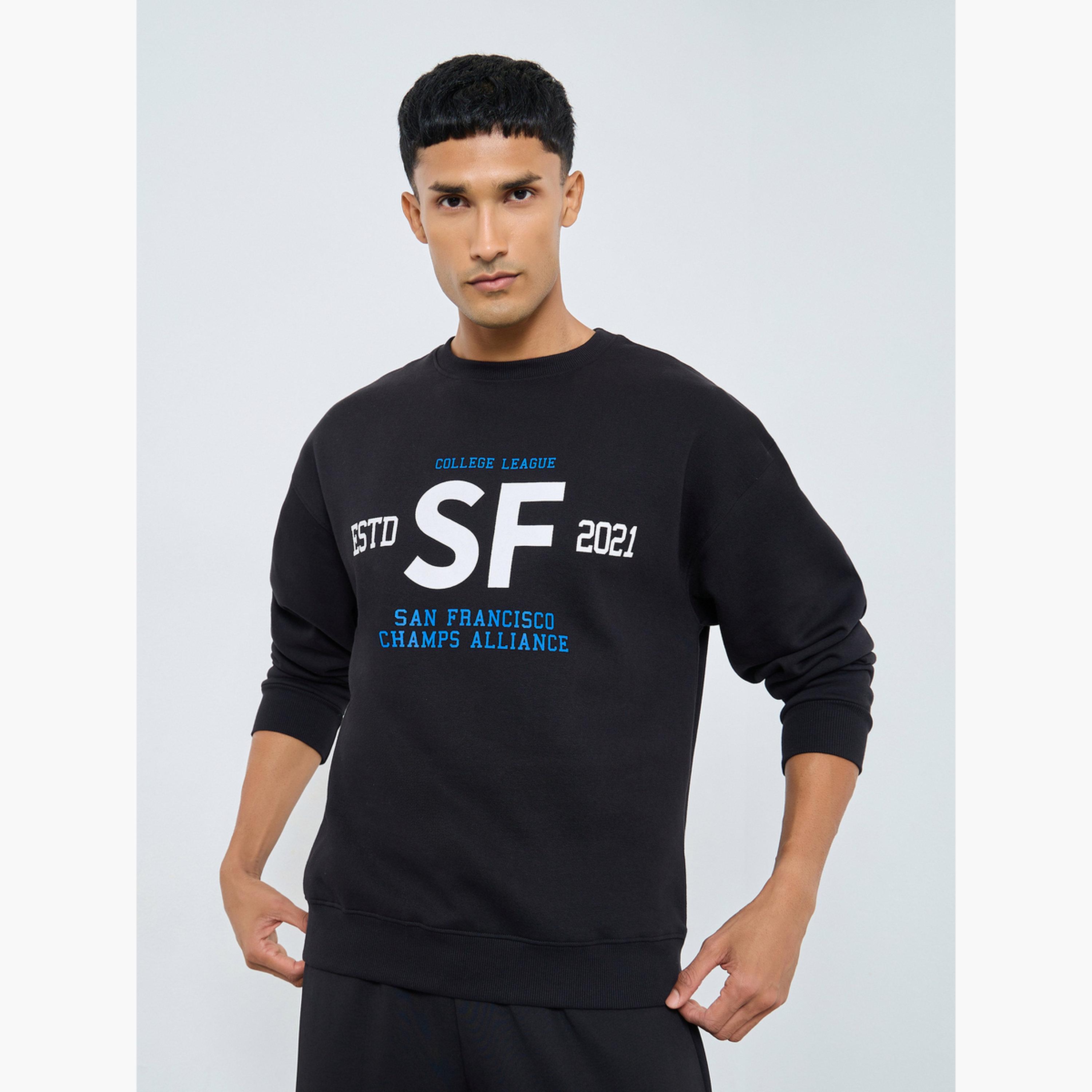 Styli Men Black San Francisco Printed Sweatshirt-men-winterwear-hoodiesandsweatshirts-image-1