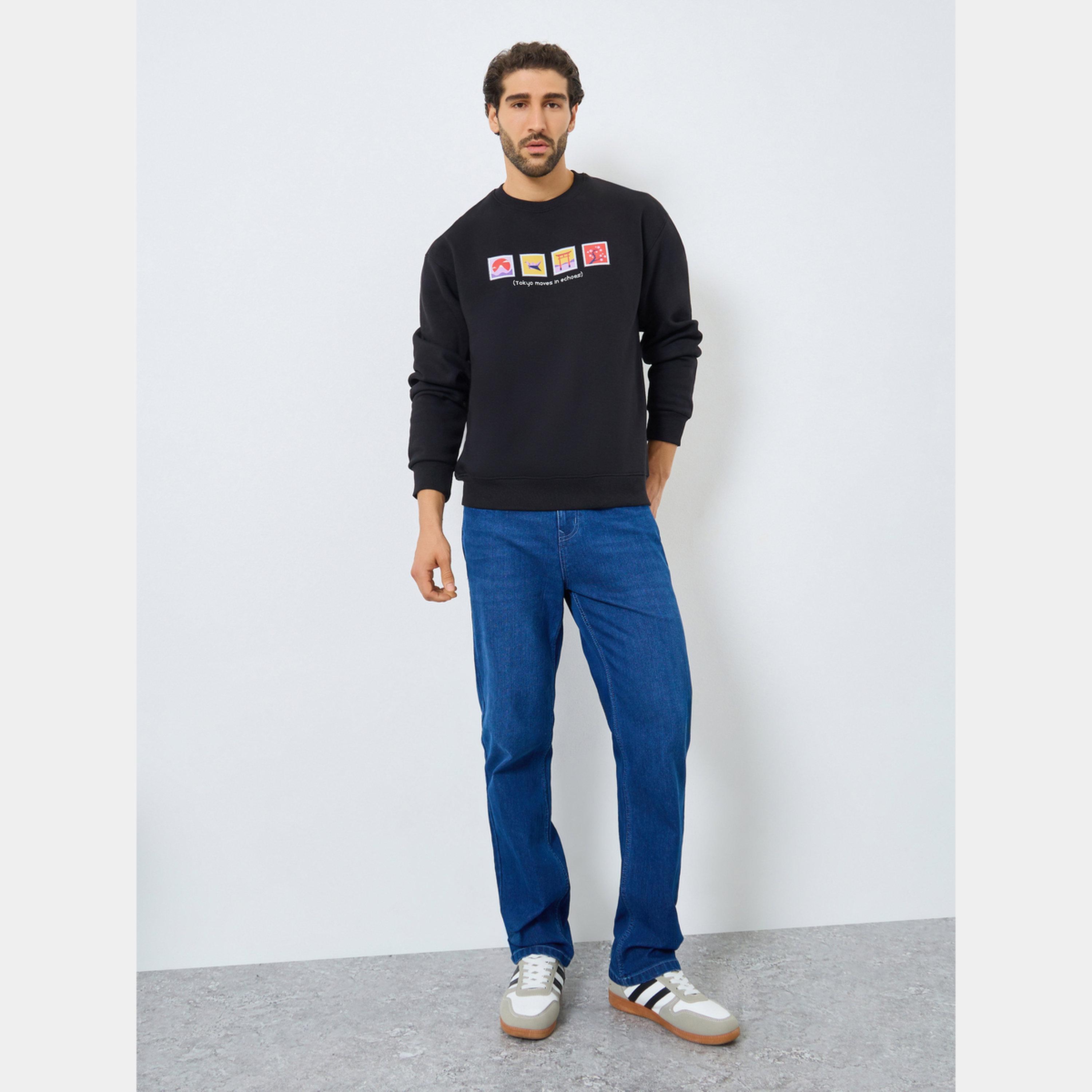 Styli Tokyo Graphic Print Black Sweatshirt-men-winterwear-hoodiesandsweatshirts-image-2