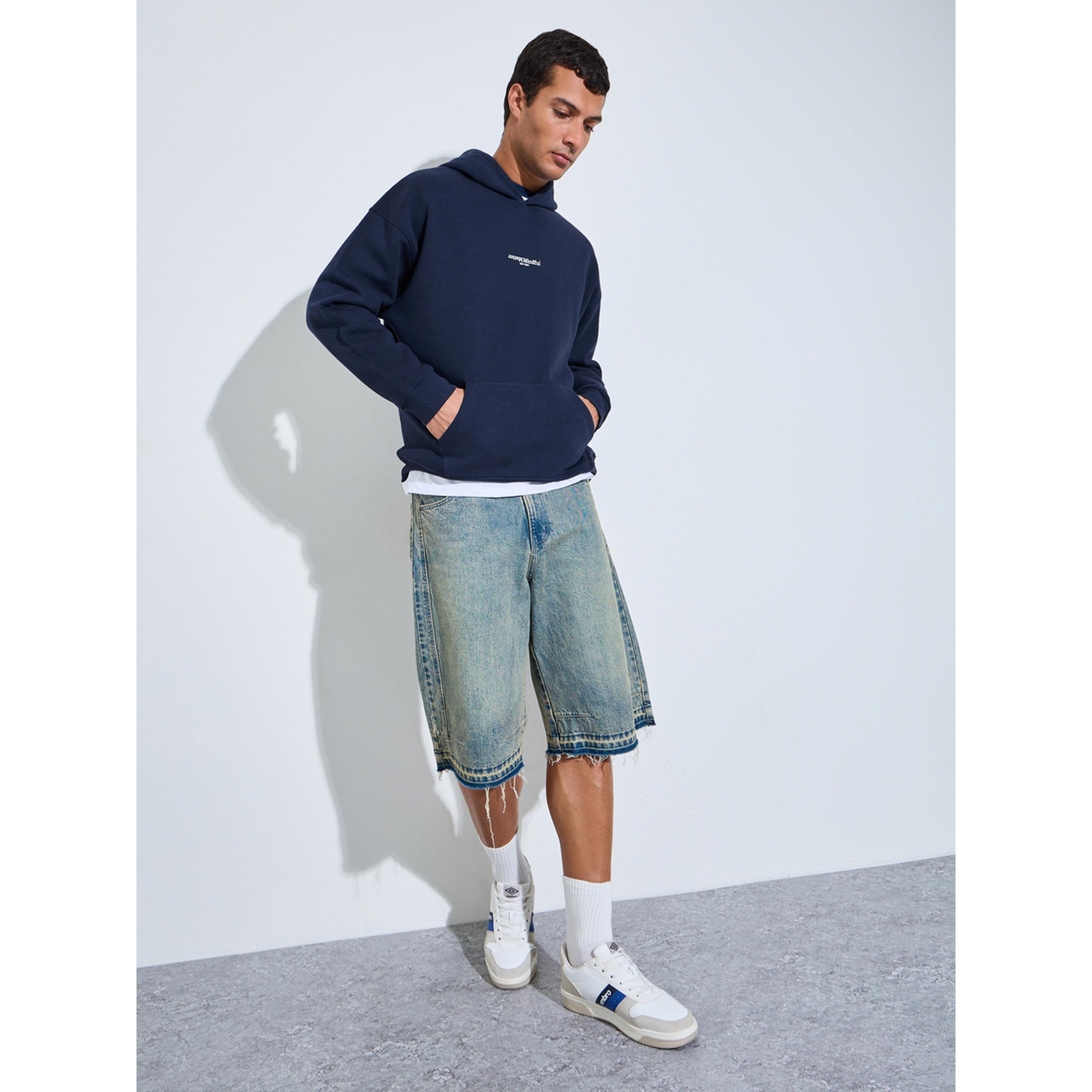 Styli Navy Blue Graphic Print Oversized Hoodie-men-winterwear-hoodiesandsweatshirts-image-2