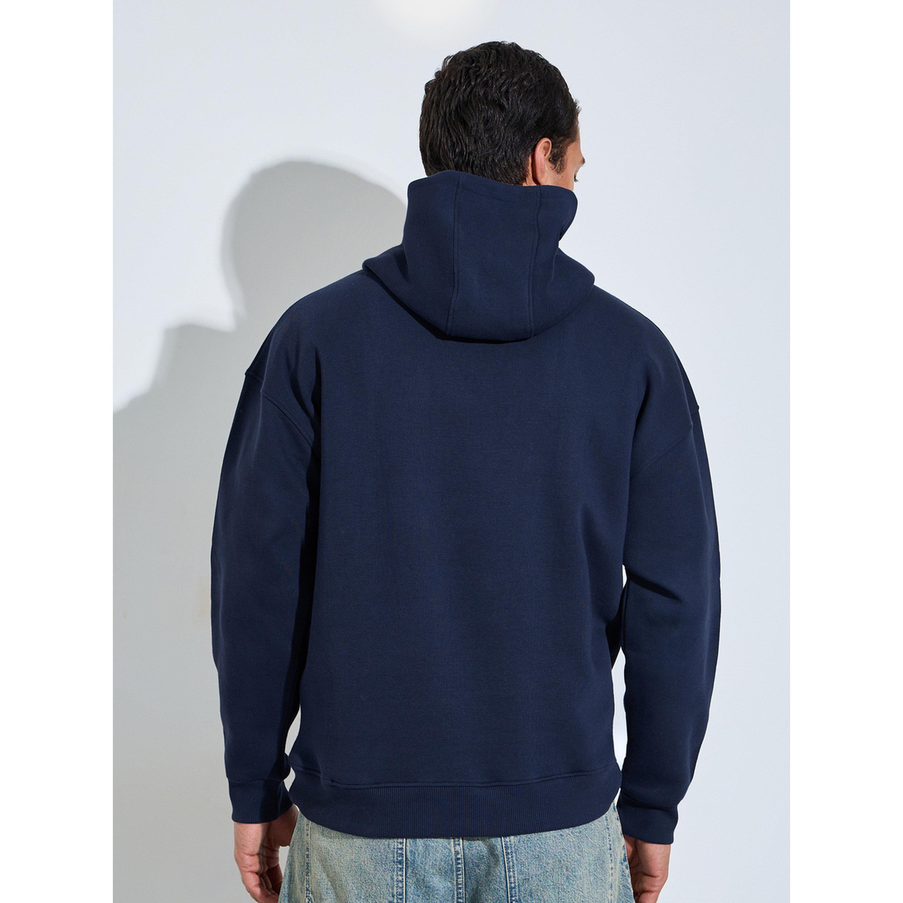 Styli Navy Blue Graphic Print Oversized Hoodie-men-winterwear-hoodiesandsweatshirts-image-3
