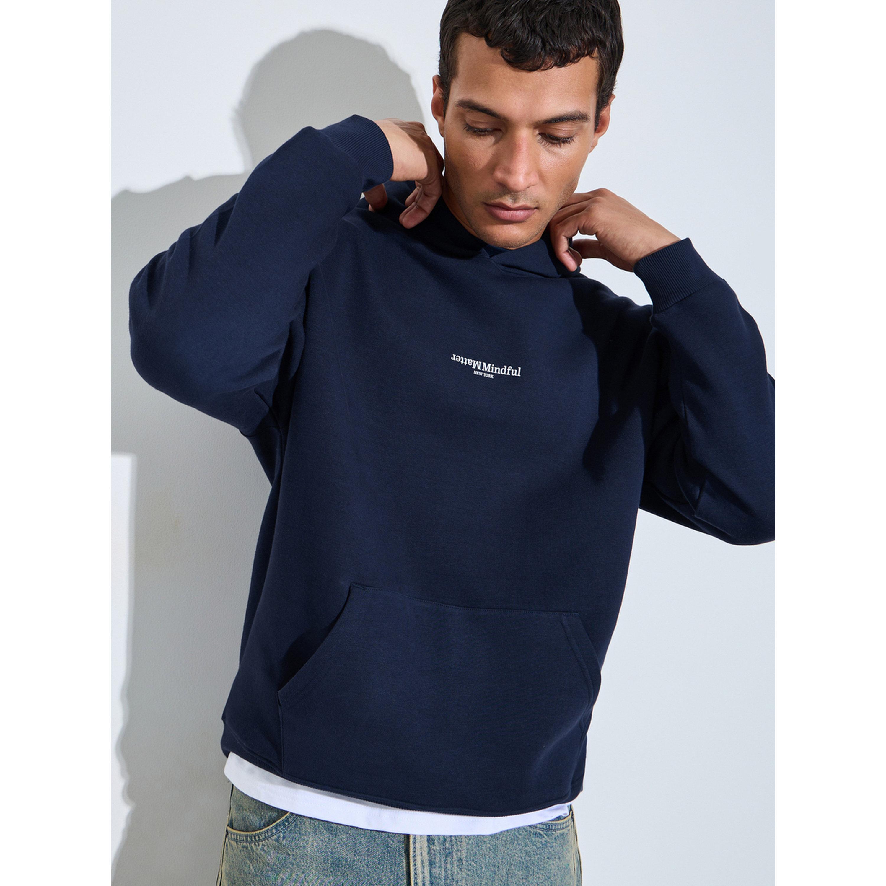 Styli Navy Blue Graphic Print Oversized Hoodie-men-winterwear-hoodiesandsweatshirts-image-5