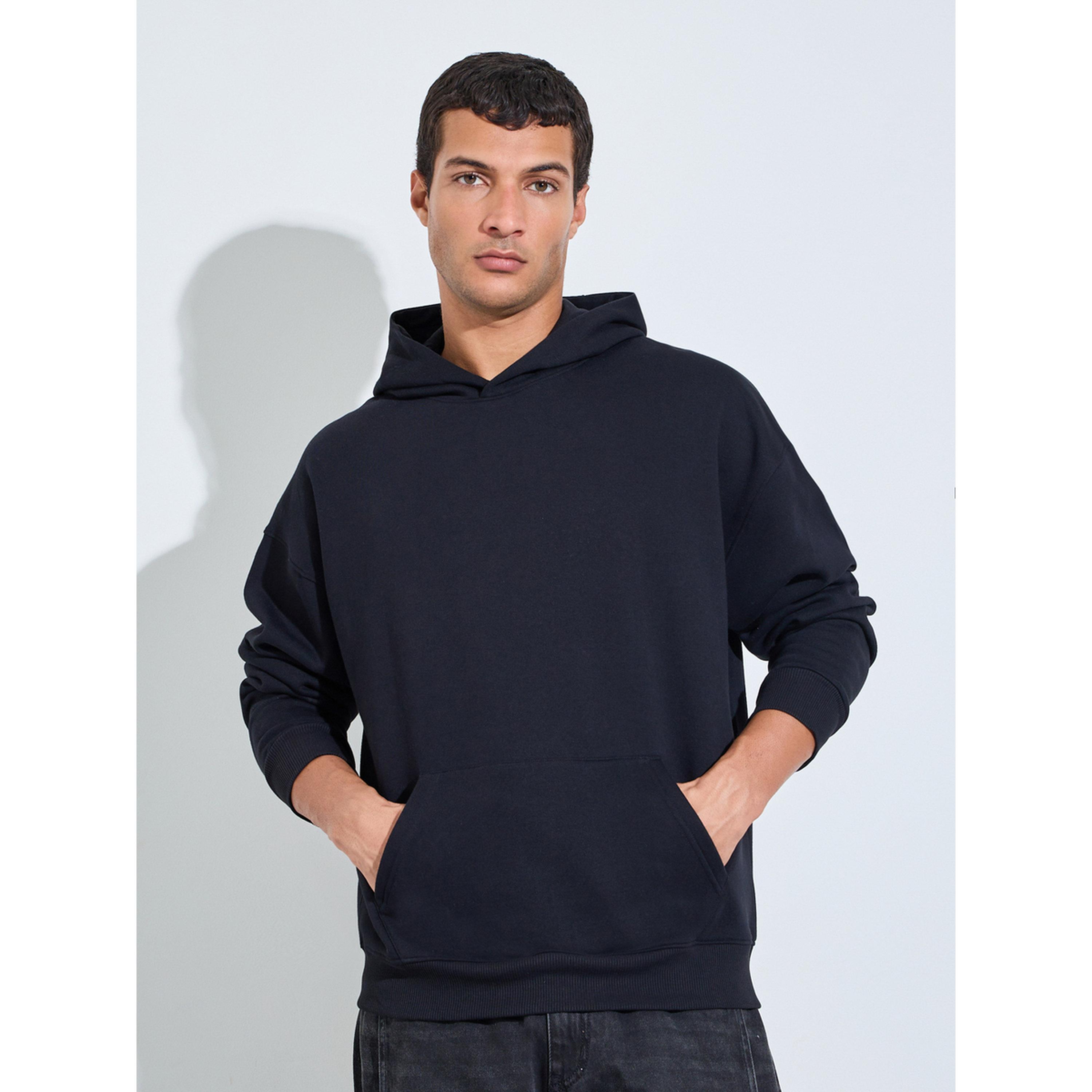 Styli Black Graphic Print Oversized Hoodie-men-winterwear-hoodiesandsweatshirts-image-1