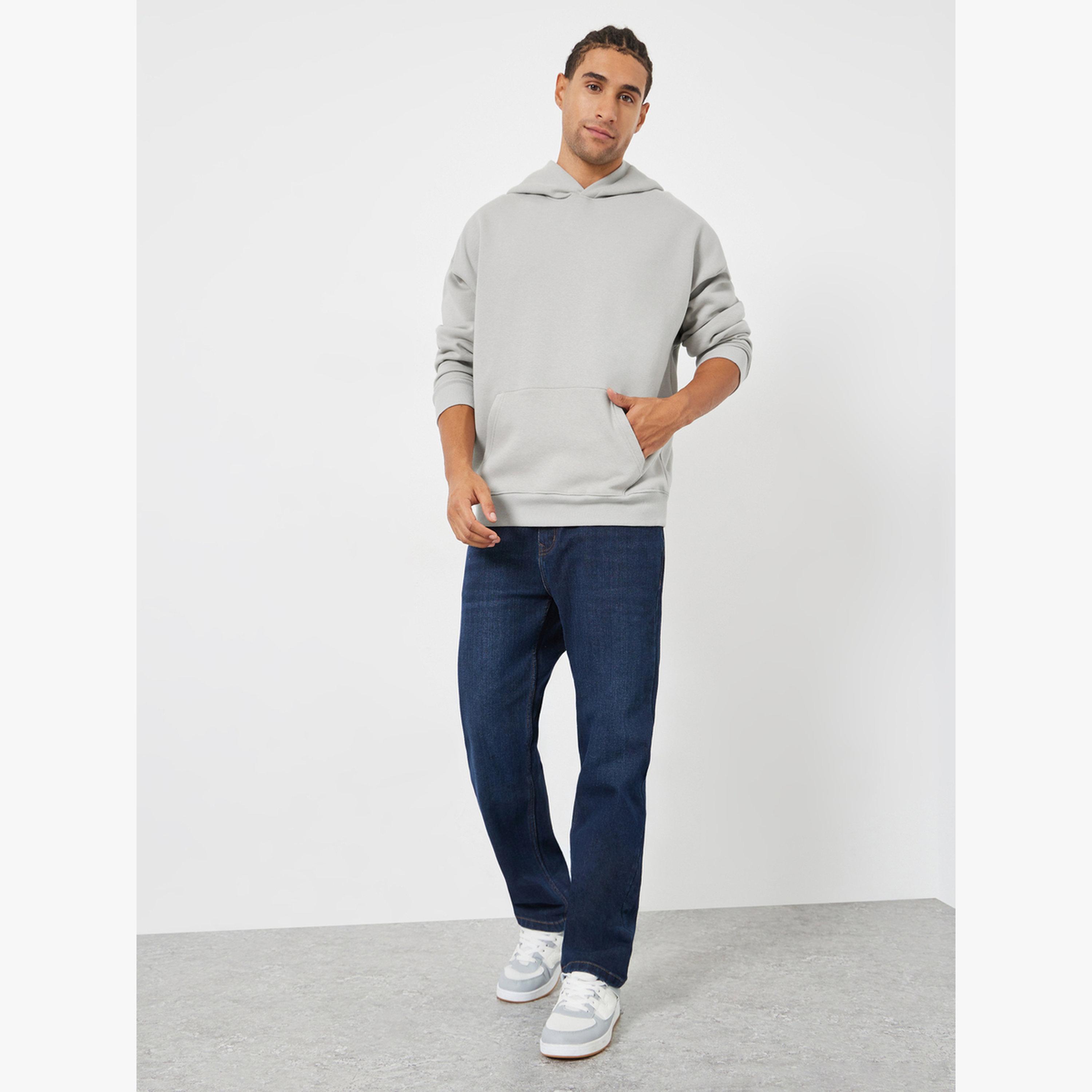 Styli Men Grey Oversized Fleece Back Printed Hoodie-men-clothing-hoodiesandsweatshirts-image-2