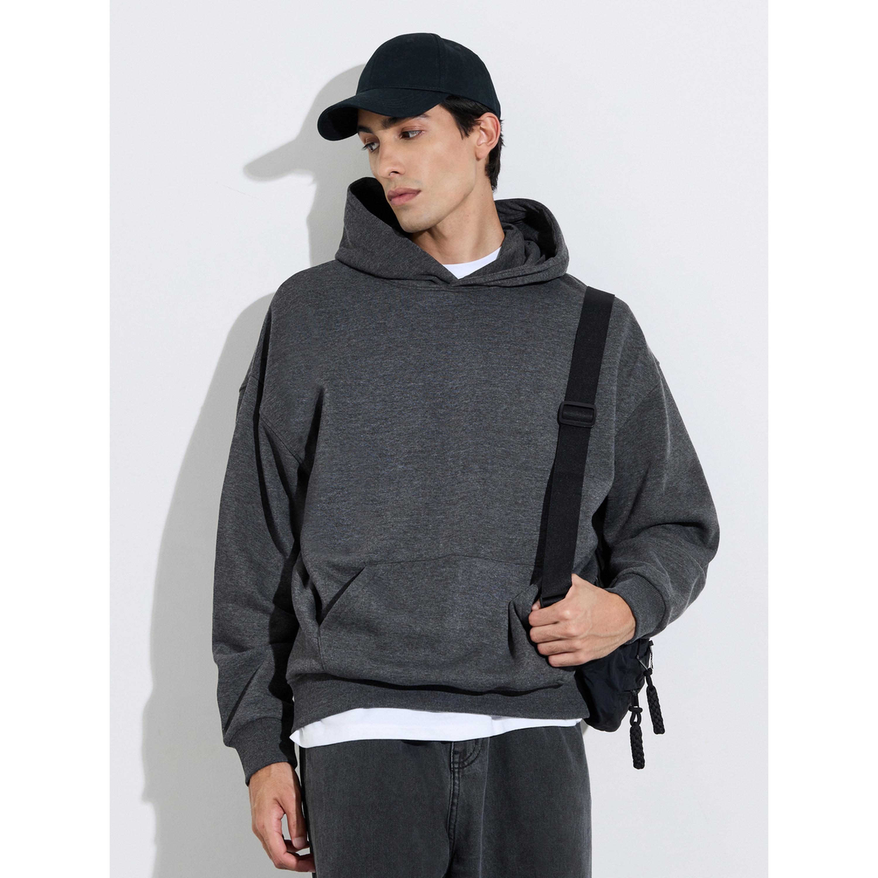 Styli Liverpool England Charcoal Fleece Hoodie-men-winterwear-hoodiesandsweatshirts-image-3