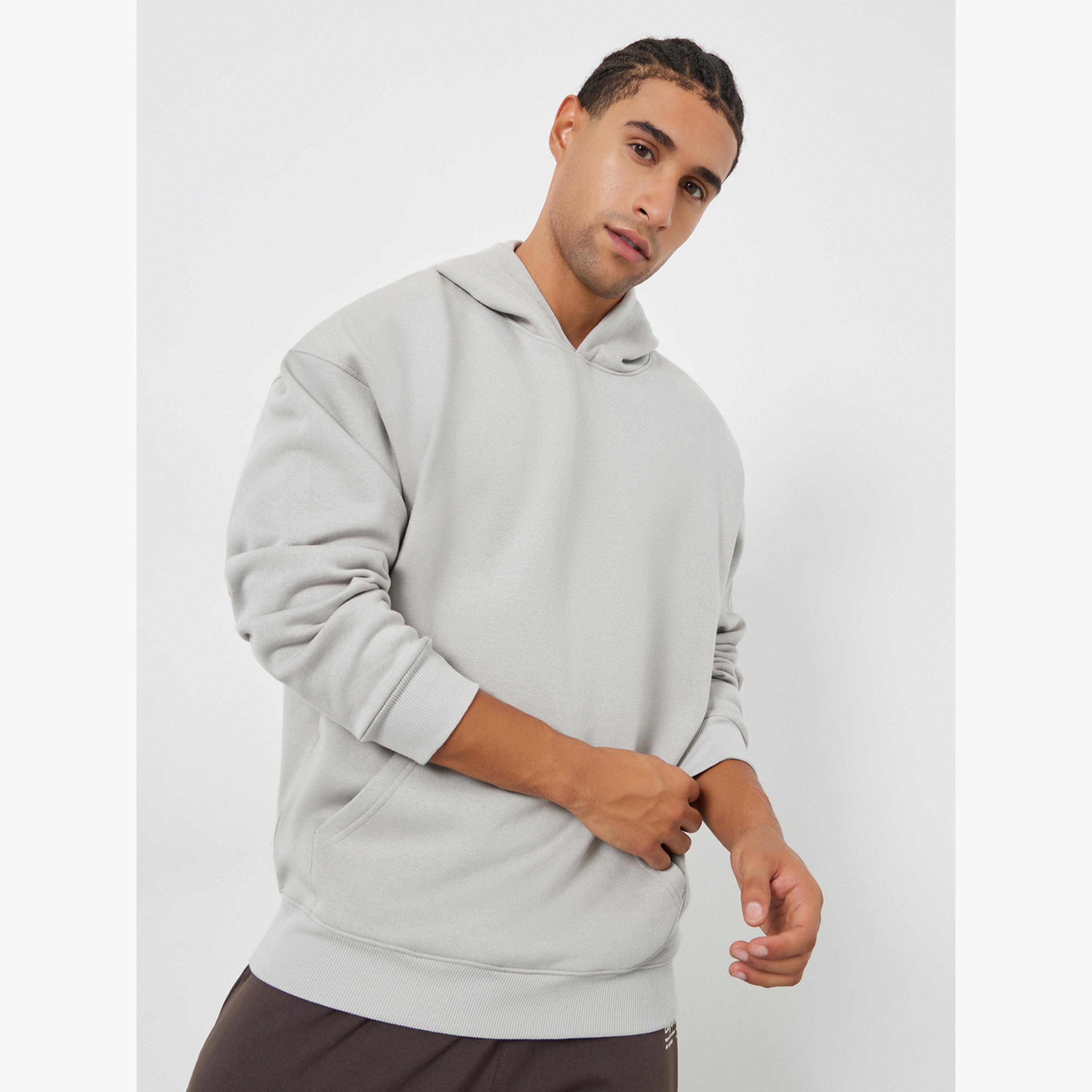 Styli Men Grey Oversized Fleece Back Printed Hoodie-men-clothing-hoodiesandsweatshirts-image-1