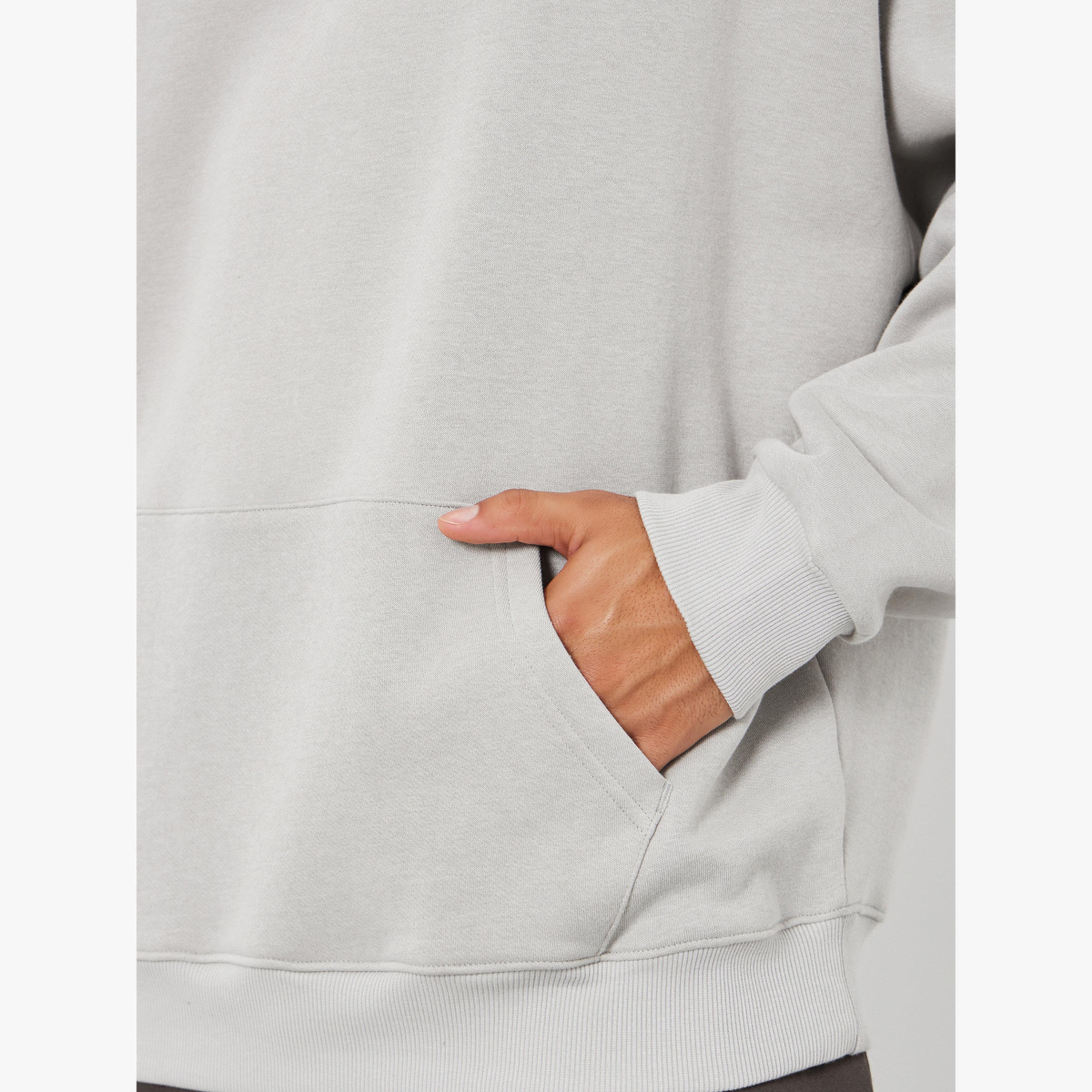 Styli Men Grey Oversized Fleece Back Printed Hoodie-men-clothing-hoodiesandsweatshirts-image-3