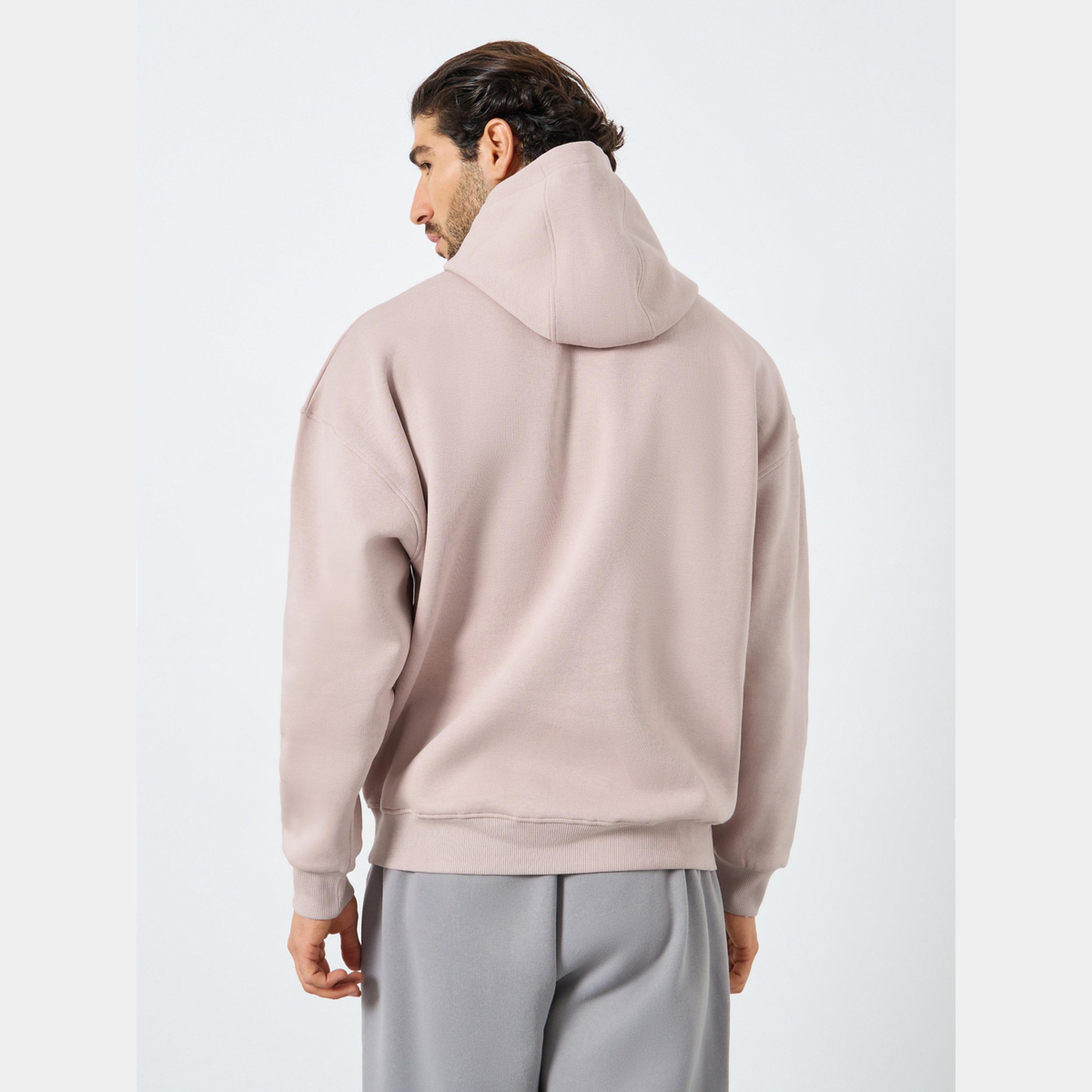 Styli Men Pink Oversized Text Print Fleece Hoodie-men-winterwear-hoodiesandsweatshirts-image-5