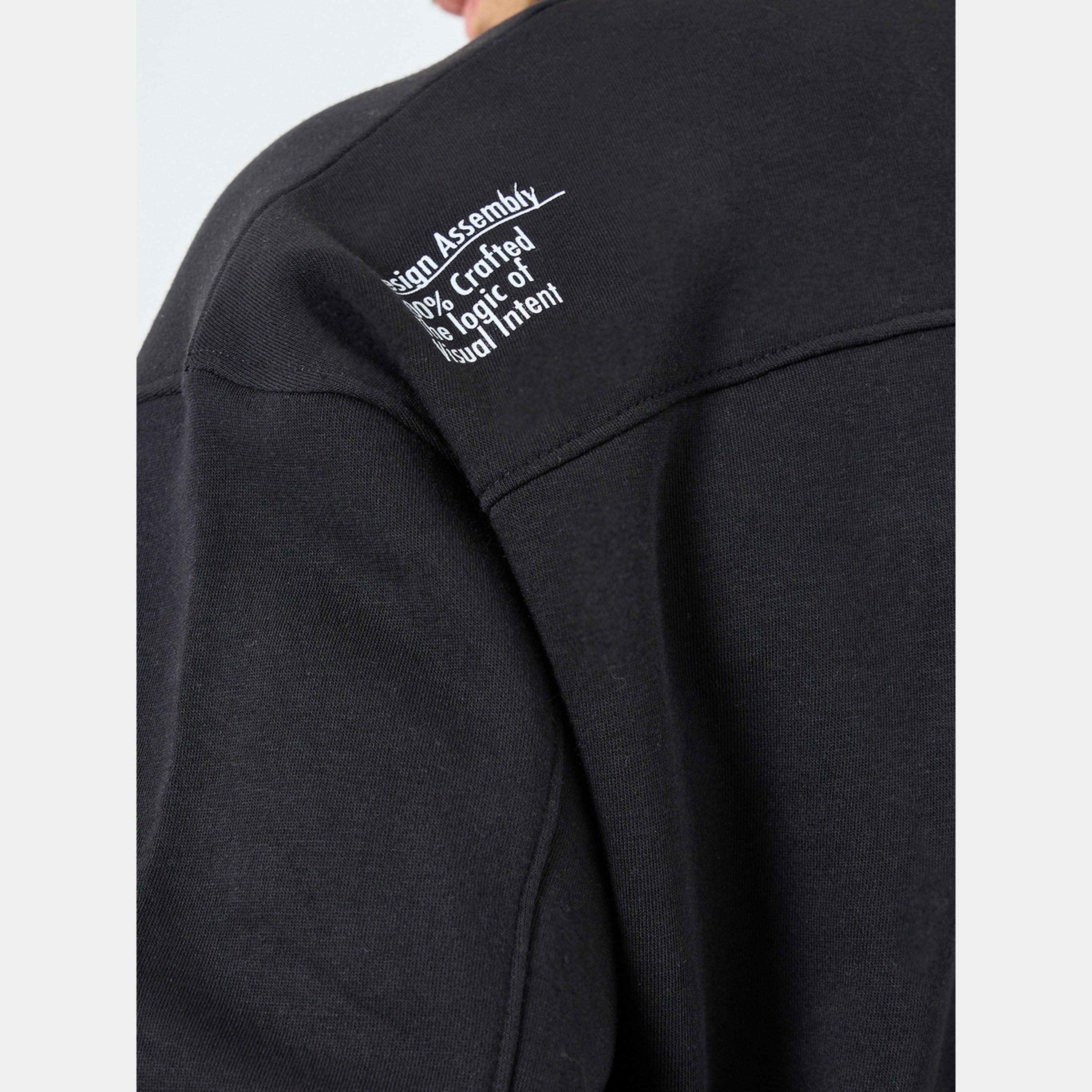 Styli Black Slogan Print Fleece Sweatshirt-men-winterwear-hoodiesandsweatshirts-image-4