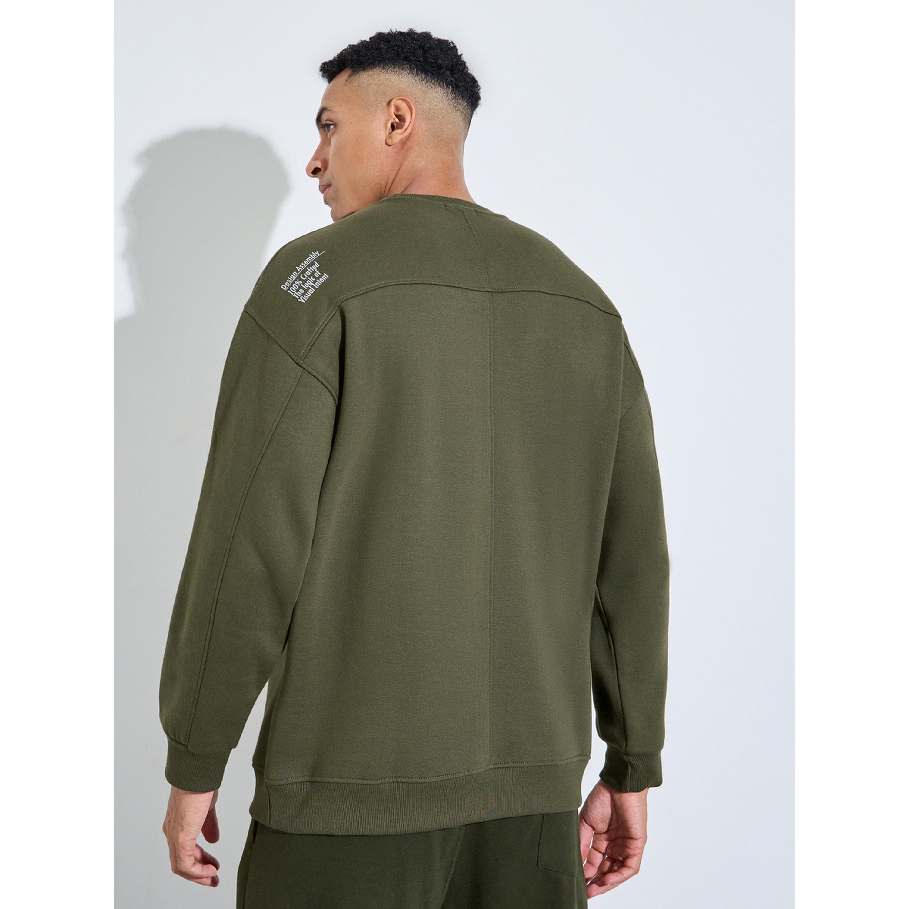 Styli Olive Slogan Print Fleece Sweatshirt-men-winterwear-hoodiesandsweatshirts-image-4