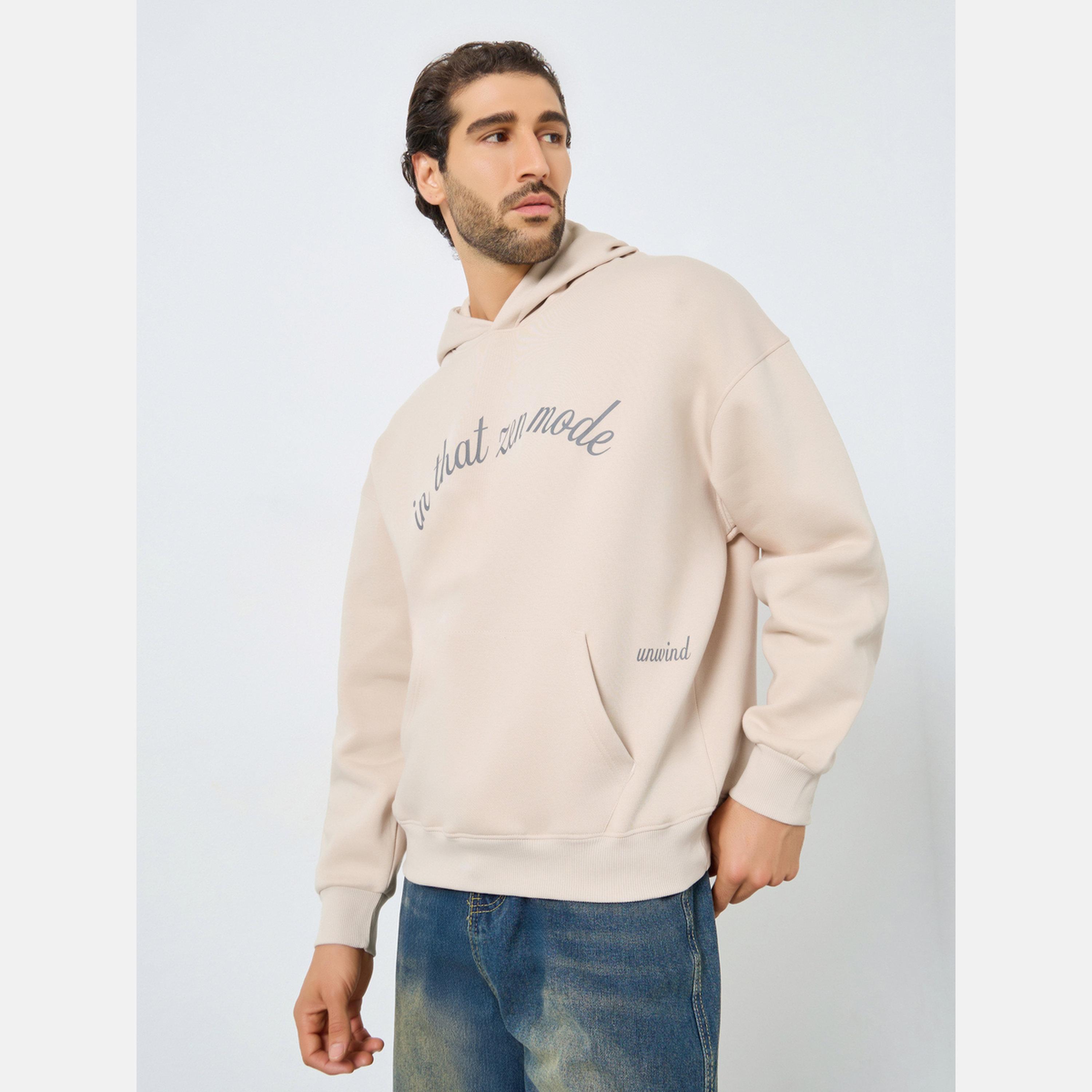 Styli Zen Mode Print Hooded Neck Long Sleeves Men's Fleece Hoodie-men-winterwear-hoodiesandsweatshirts-image-1