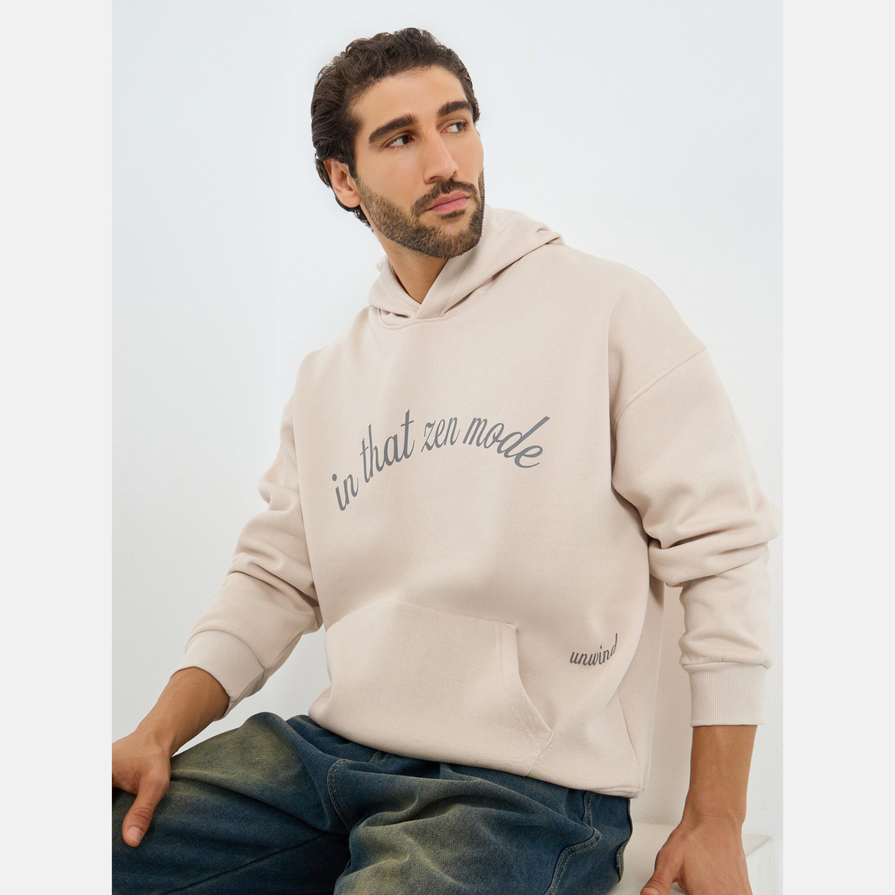 Styli Zen Mode Print Hooded Neck Long Sleeves Men's Fleece Hoodie-men-winterwear-hoodiesandsweatshirts-image-3