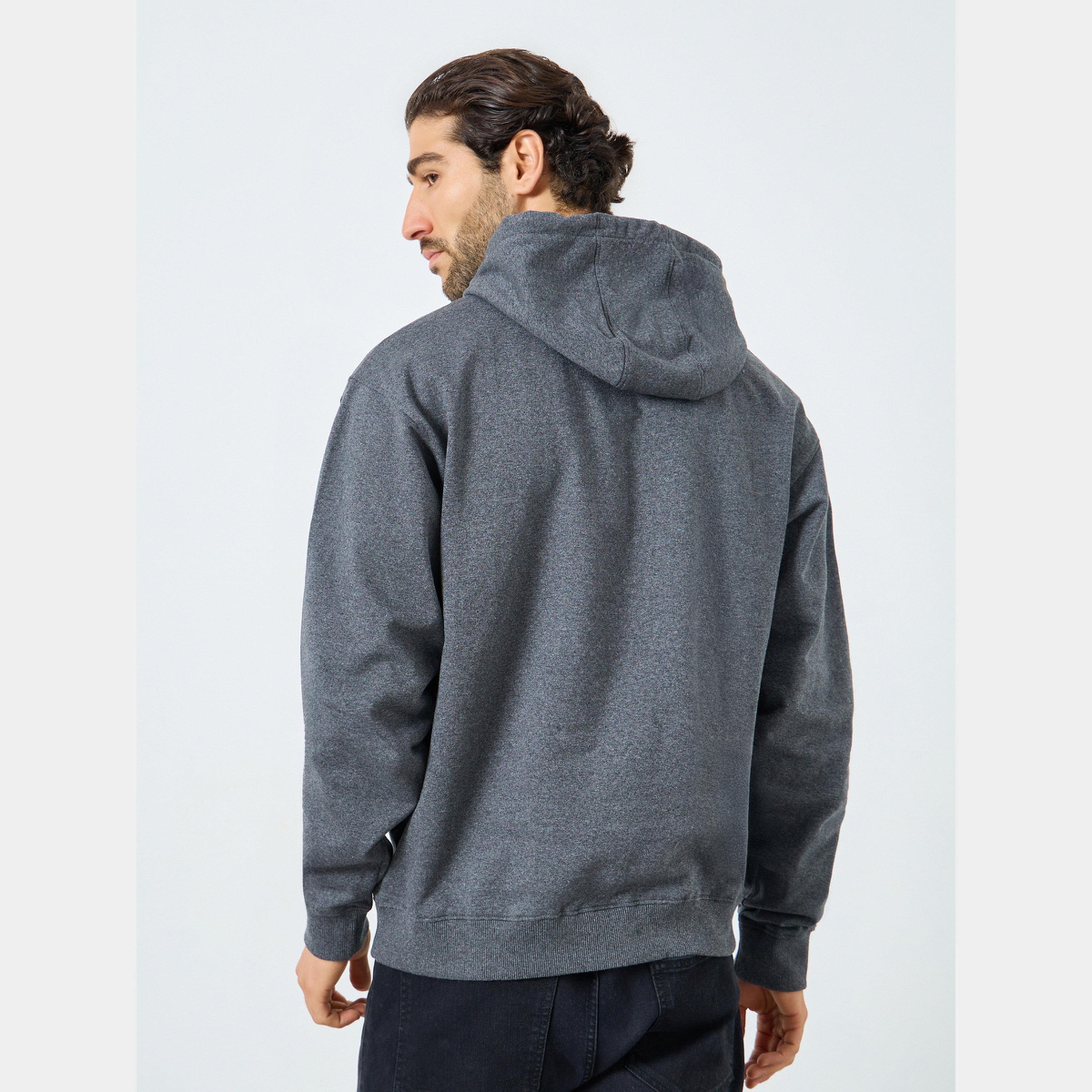 Styli Eco Earth Relaxed Fit Fleece Hoodie with Kangaroo Pocket-men-winterwear-hoodiesandsweatshirts-image-4