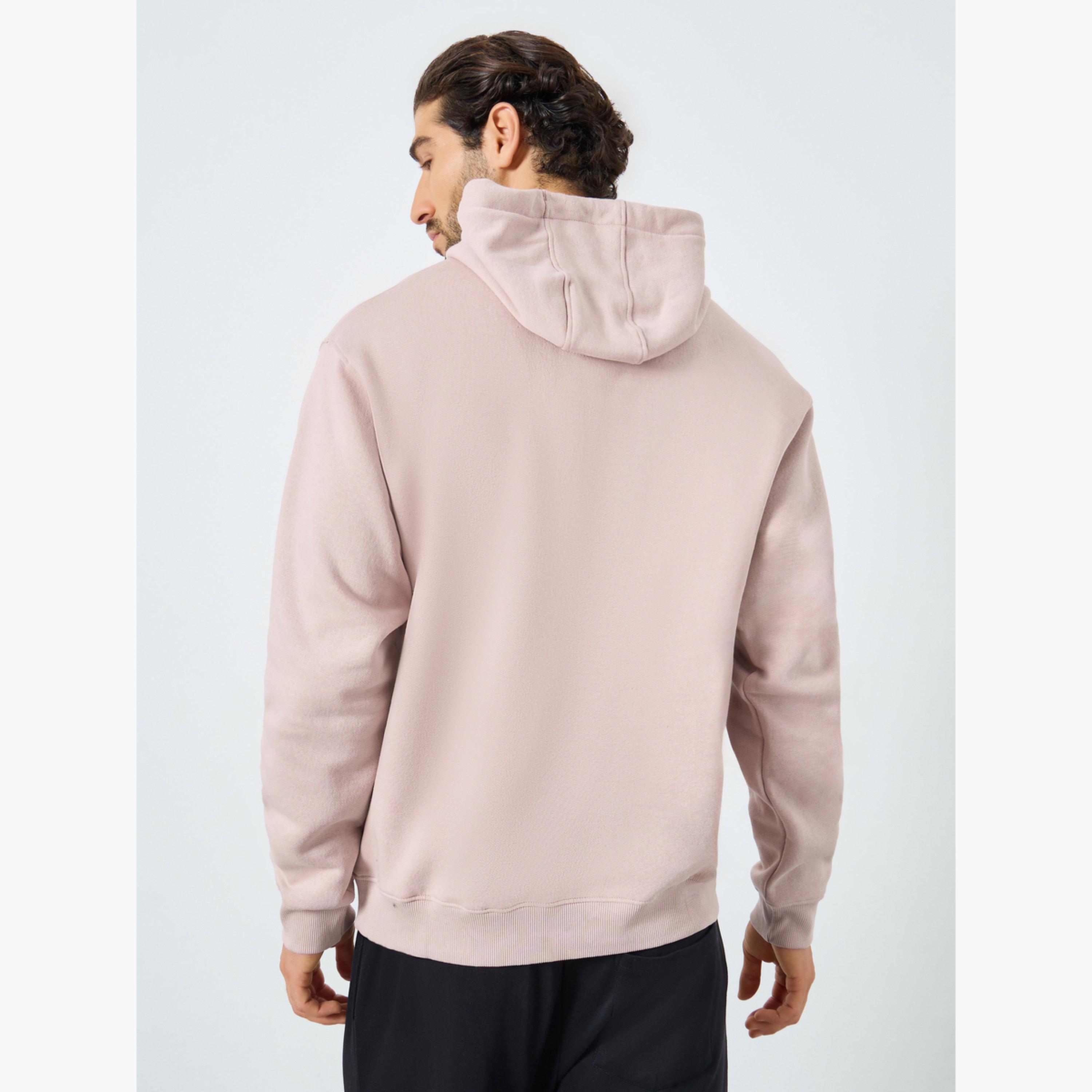 Styli Men Pink Relaxed Fit Slogan Embossed Hoodie-men-clothing-hoodiesandsweatshirts-image-4