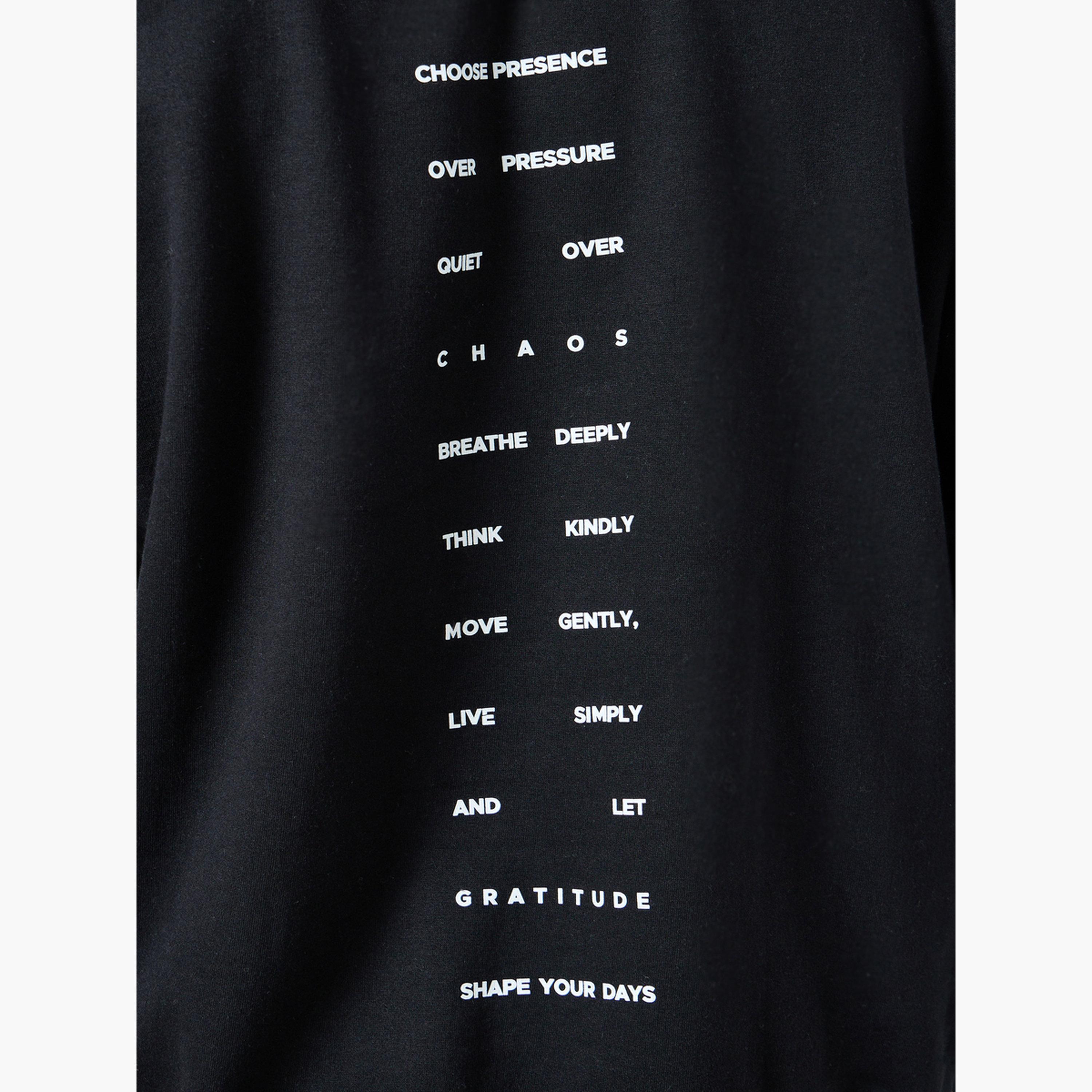 Styli Men Black Relaxed Fit Fleece Hoodie-men-clothing-hoodiesandsweatshirts-image-4
