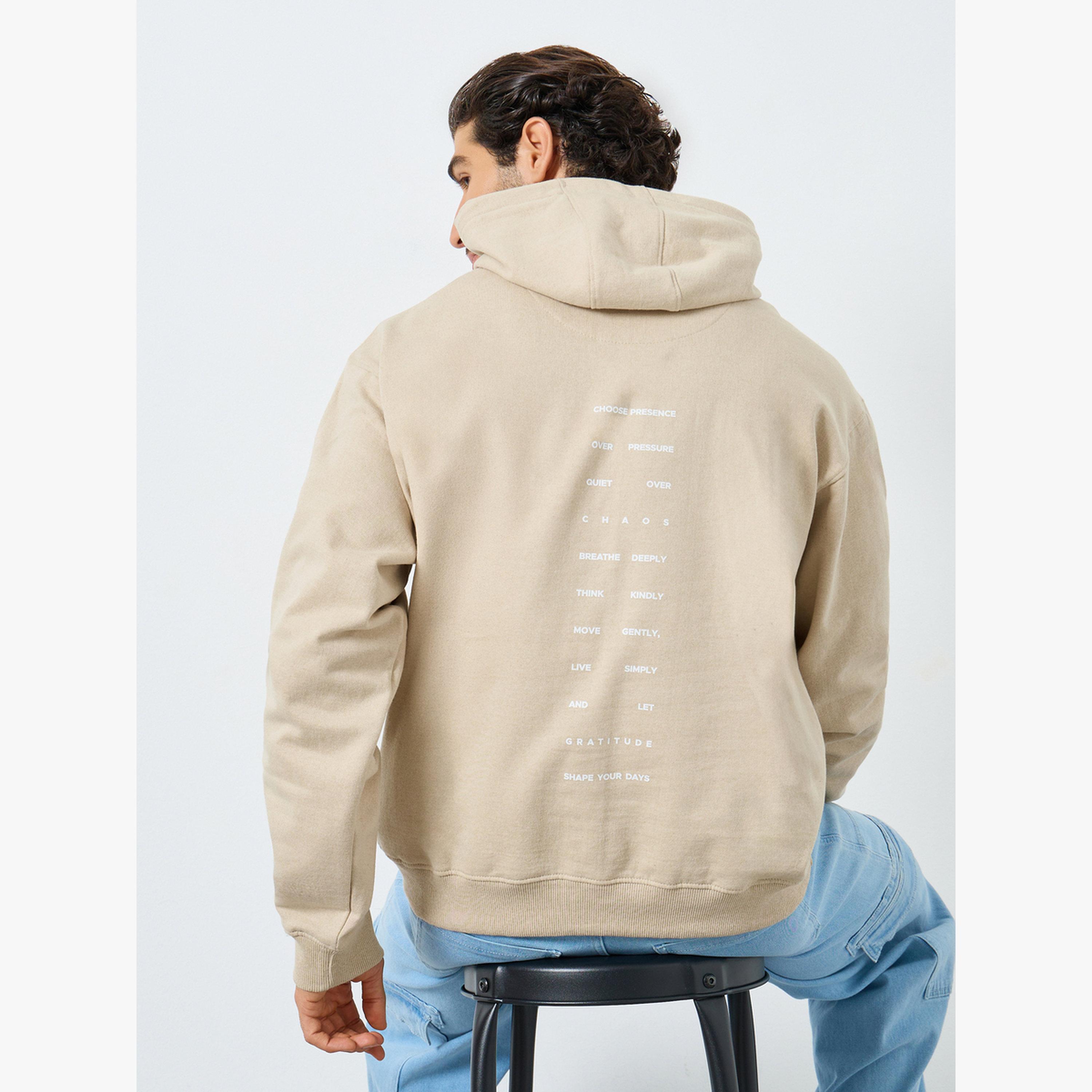 Styli Men Beige Relaxed Fit Slogan Hoodie-men-clothing-hoodiesandsweatshirts-image-5