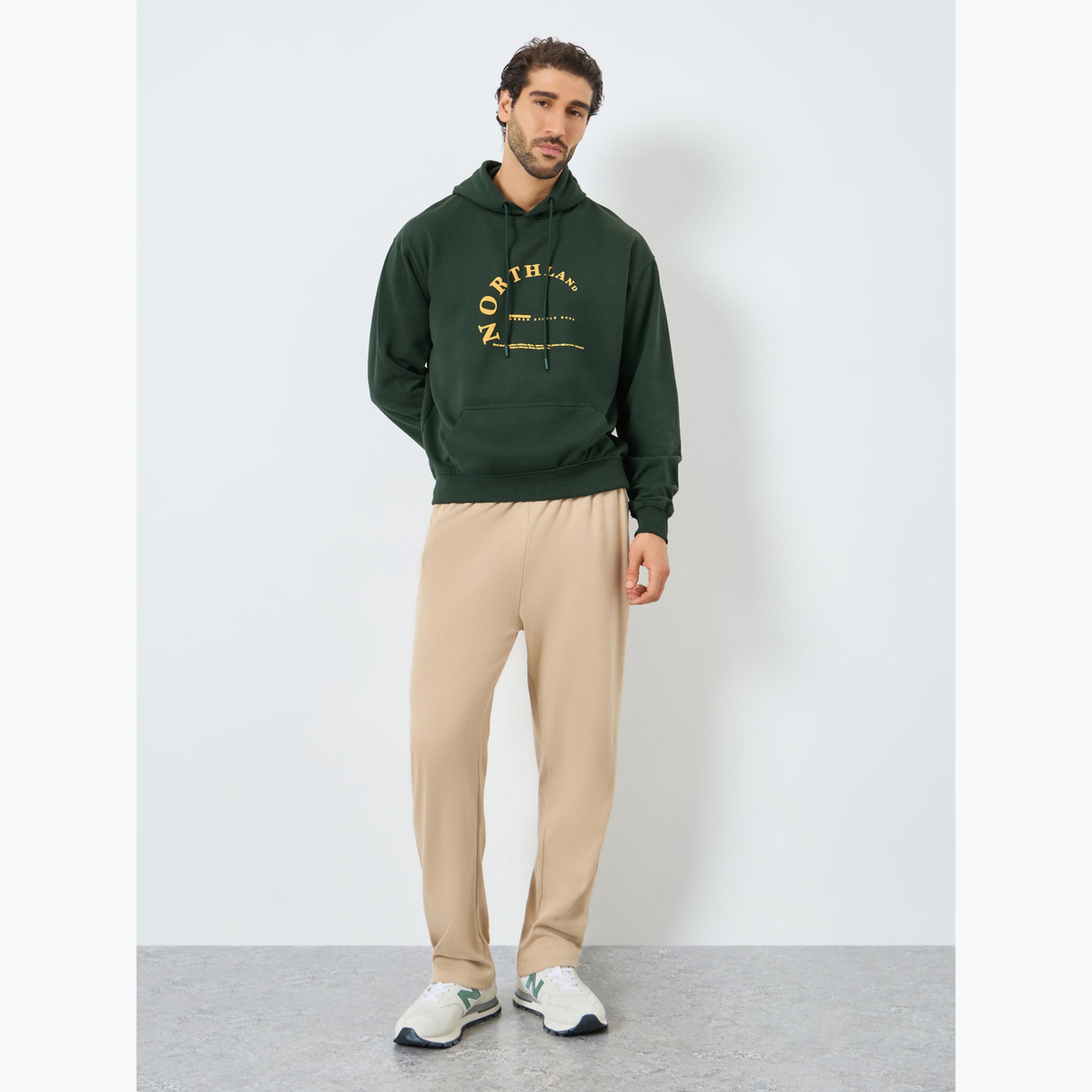 Styli Men Green Graphic Print Relaxed Hoodie-men-winterwear-hoodiesandsweatshirts-image-2