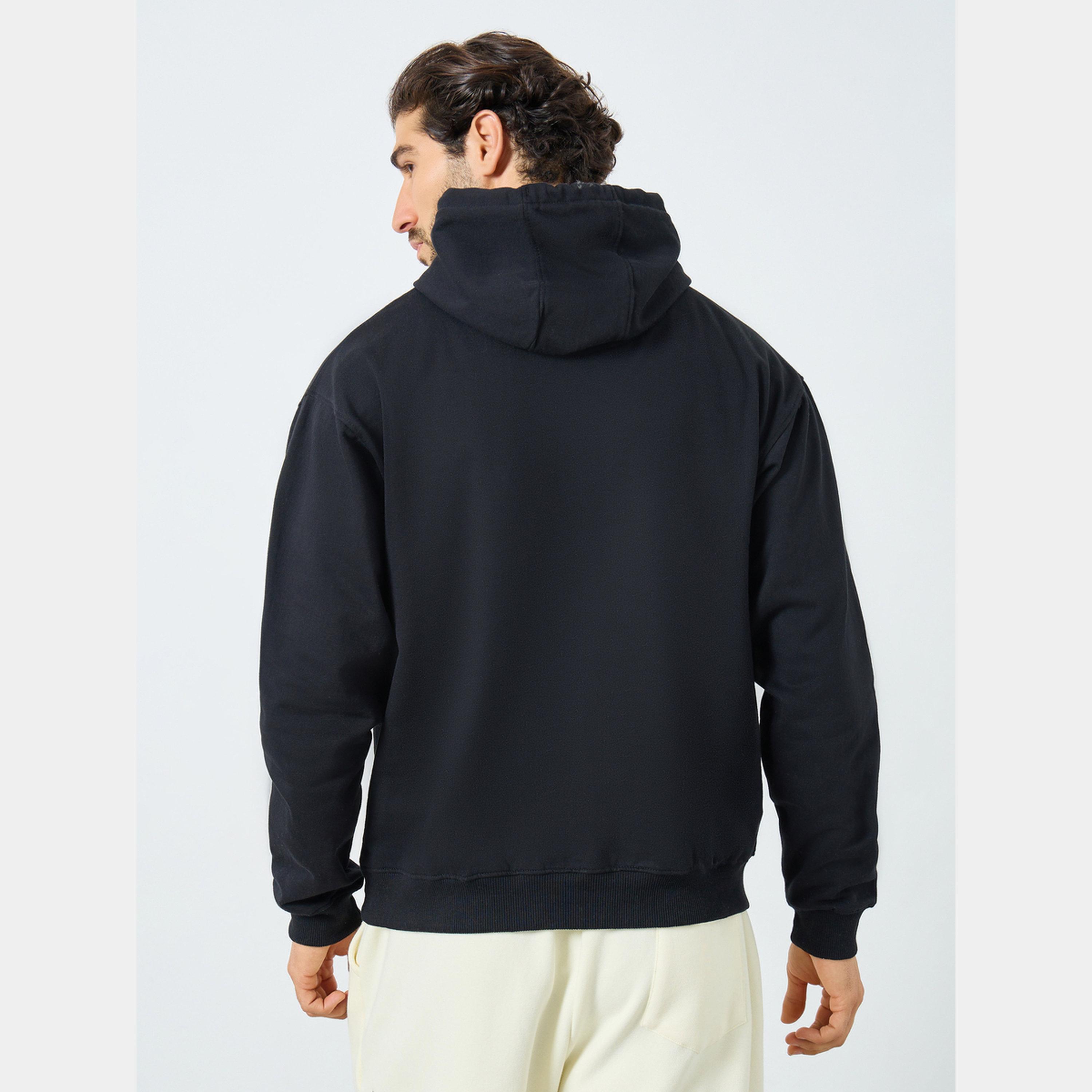 ستايلي - هودي رجالي صوف بأكمام طويلة وياقة وغطاء رأس طباعة Eco Earth-men-winterwear-hoodiesandsweatshirts-image-4