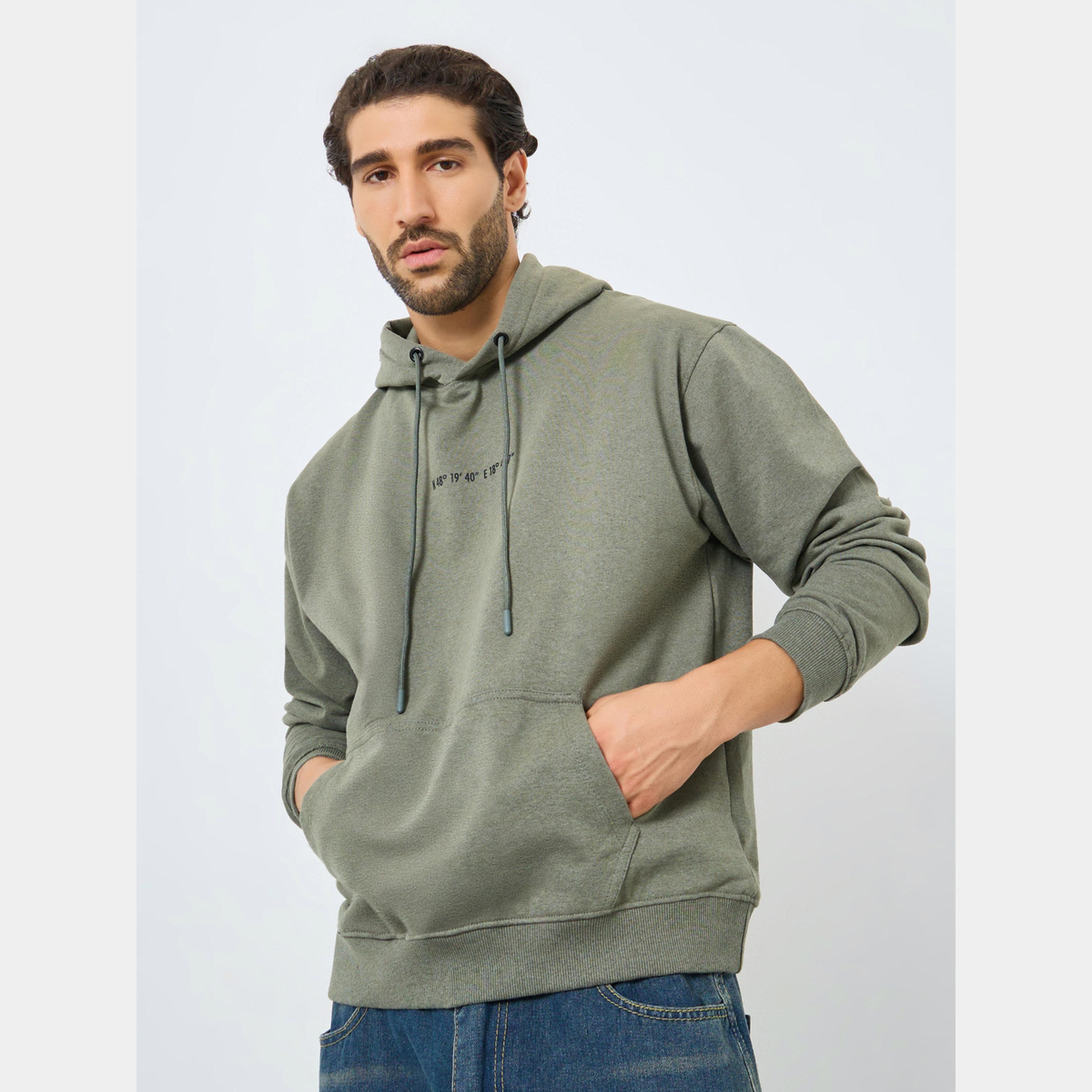 ستايلي - هودي رجالي صوف بأكمام طويلة وياقة وغطاء رأس طباعة Eco Earth-men-winterwear-hoodiesandsweatshirts-image-1