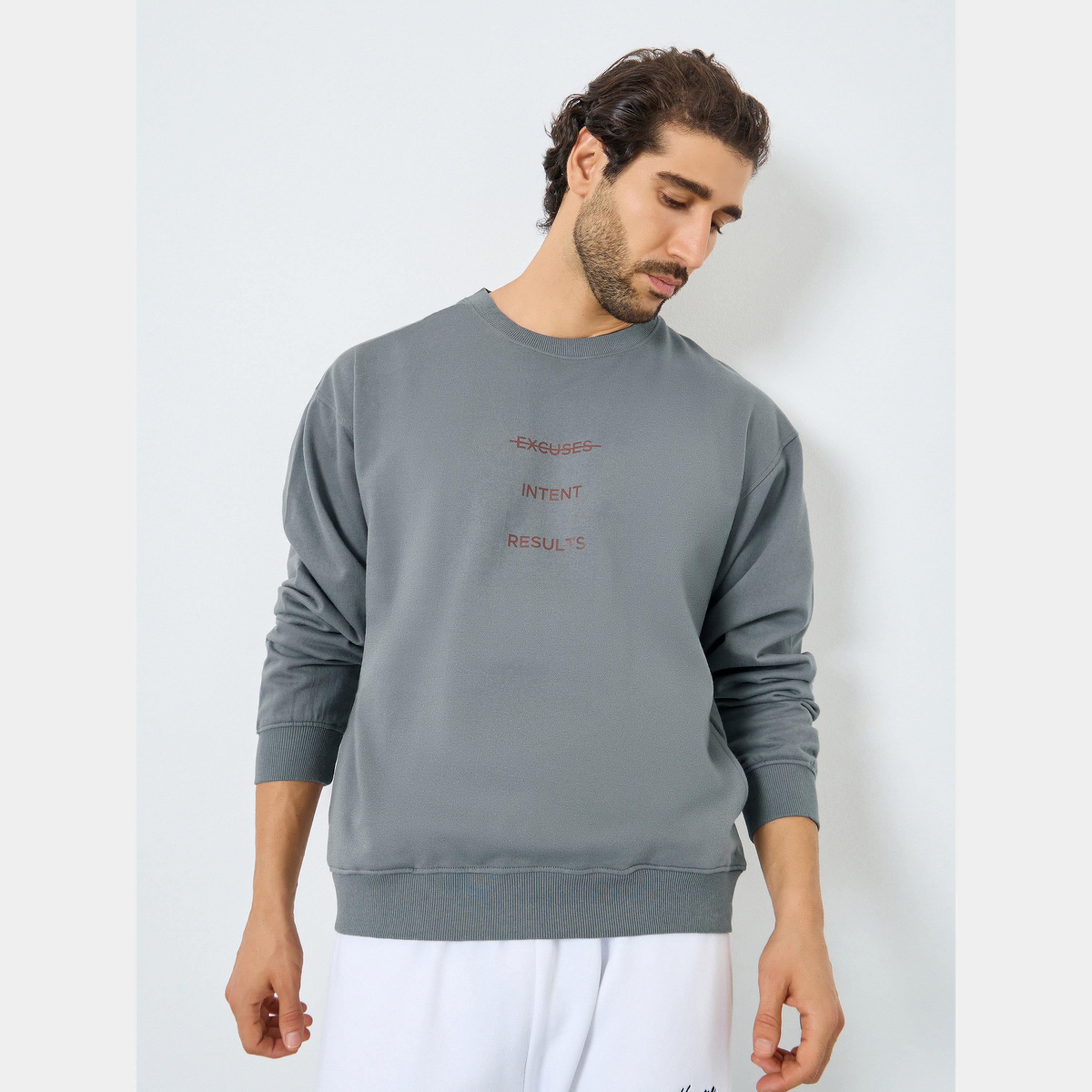 Styli Eco Earth Relaxed Fit Printed Fleece Sweatshirt-men-winterwear-hoodiesandsweatshirts-image-1