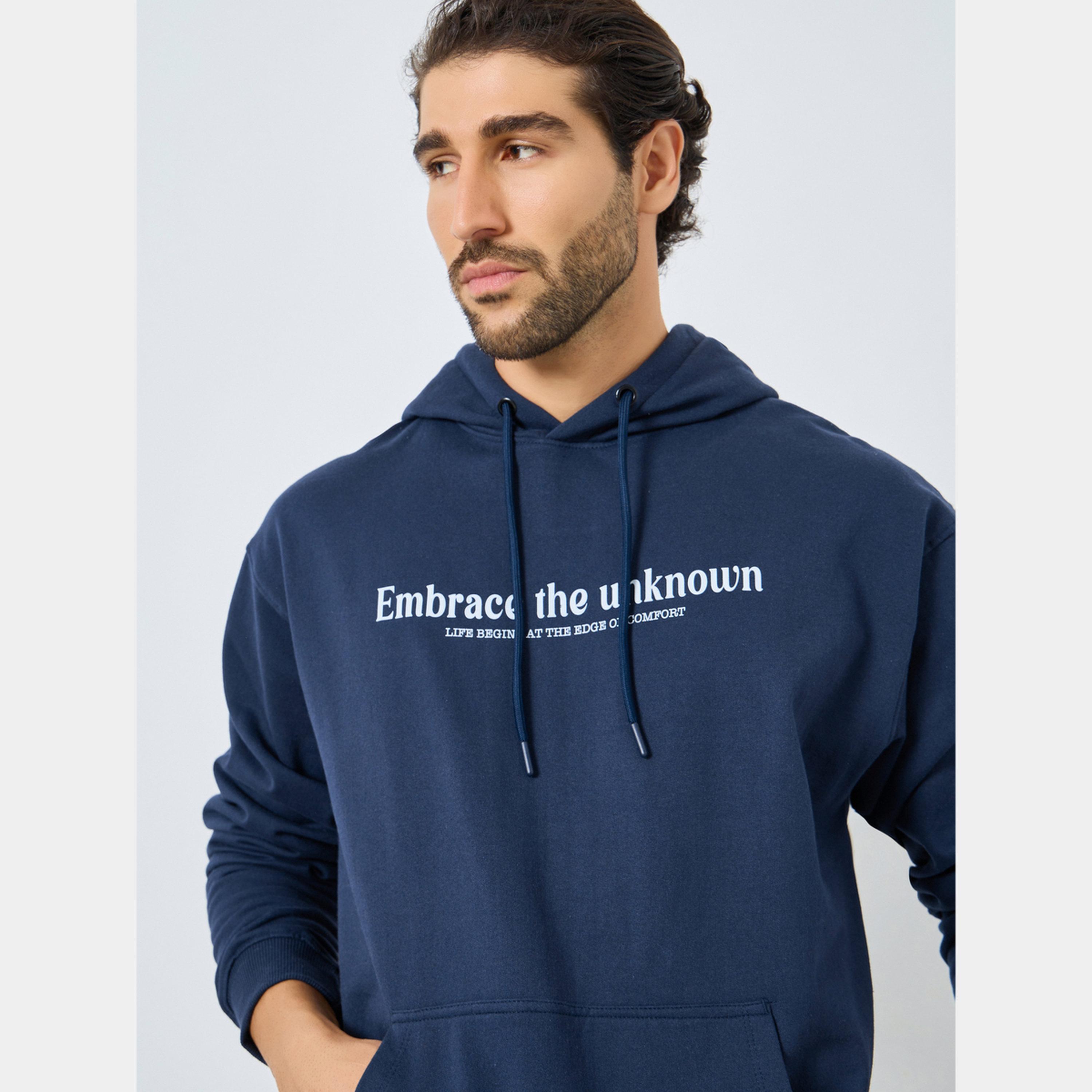 ستايلي - هودي رجالي صوف بأكمام طويلة وياقة وغطاء رأس طباعة Eco Earth-men-winterwear-hoodiesandsweatshirts-image-3