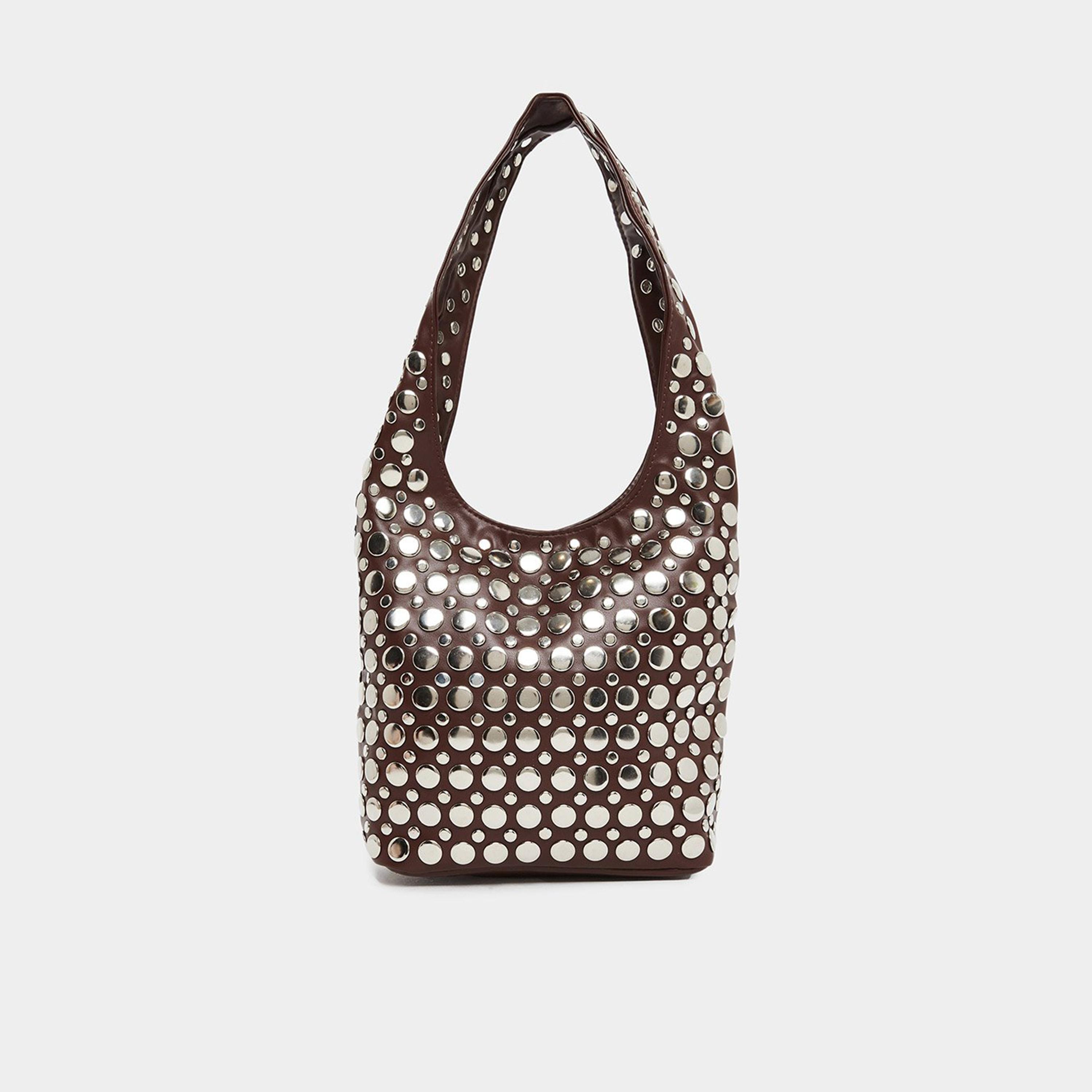 Styli Brown Studded Hobo Bag-women-bagsandwallets-handbags-image-2