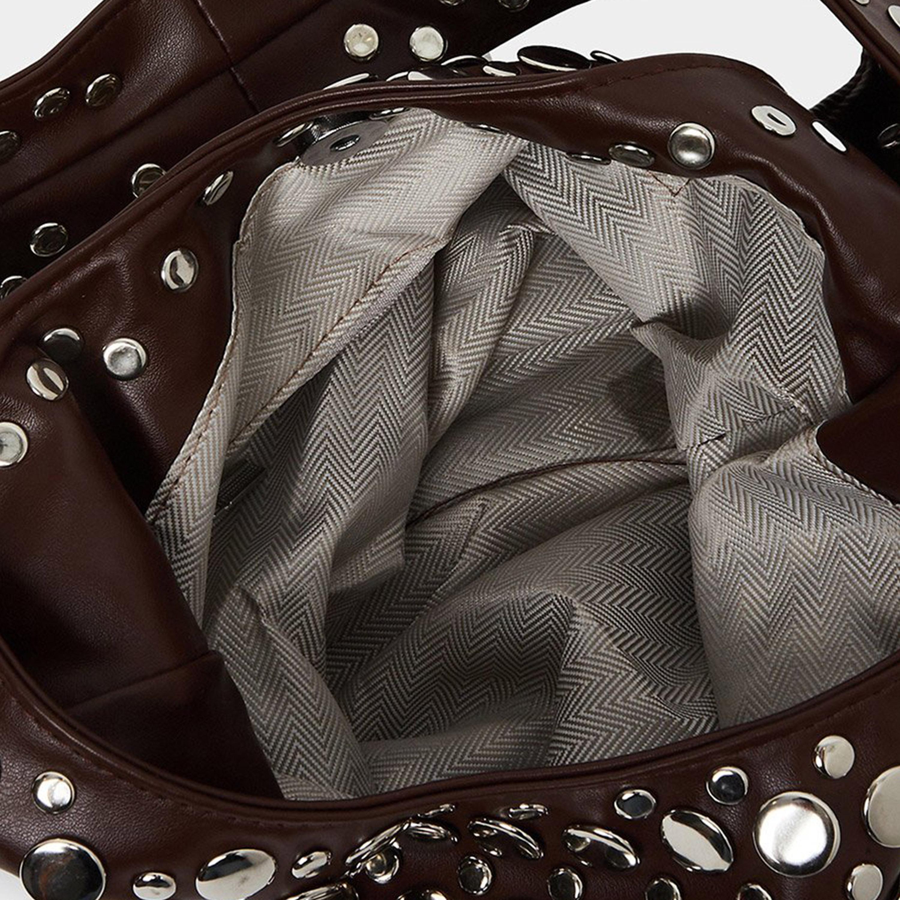 Styli Brown Studded Hobo Bag-women-bagsandwallets-handbags-image-4