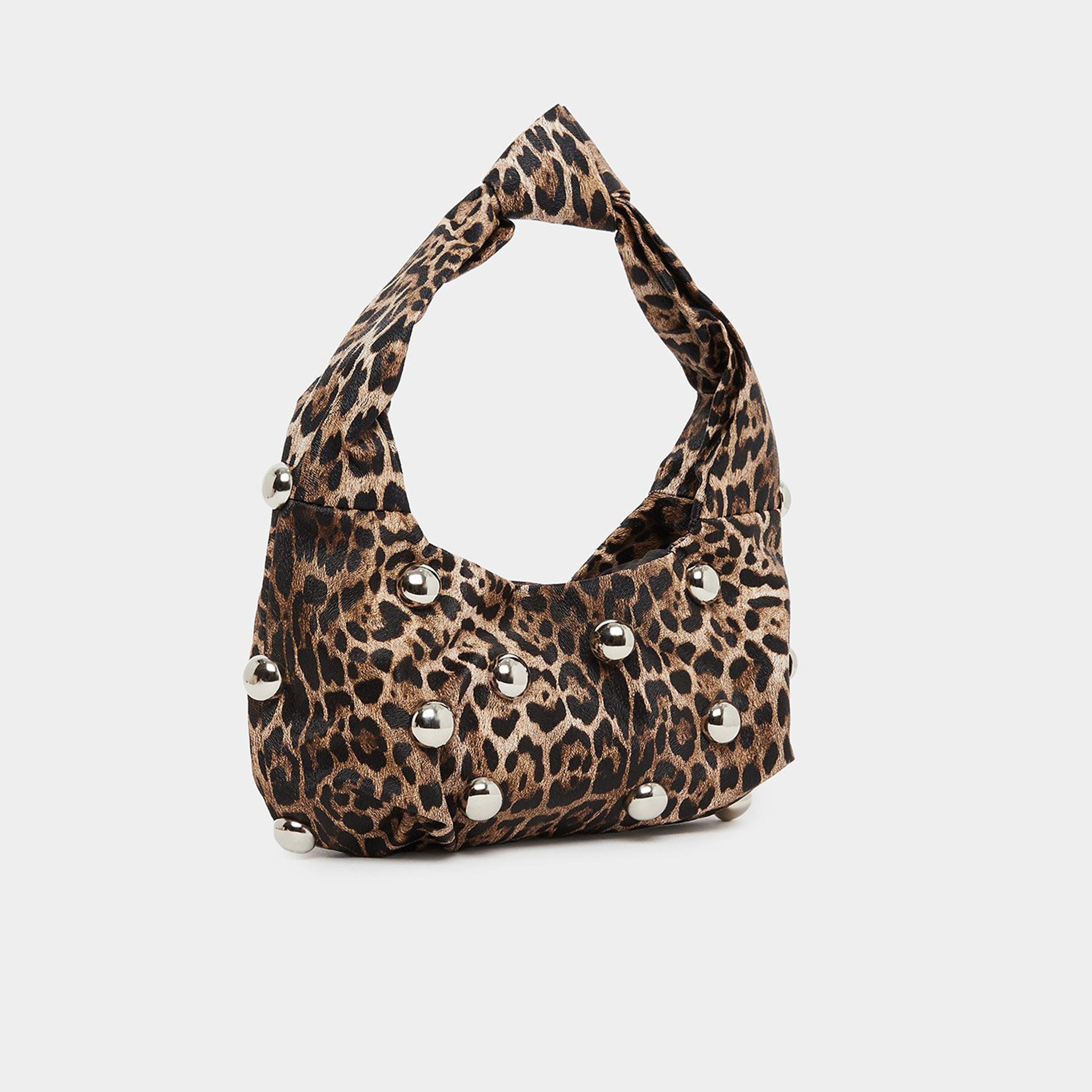 ستايلي - شنطة باغيت بطبعة جلد النمر مع مسامير-women-bagsandwallets-handbags-image-1