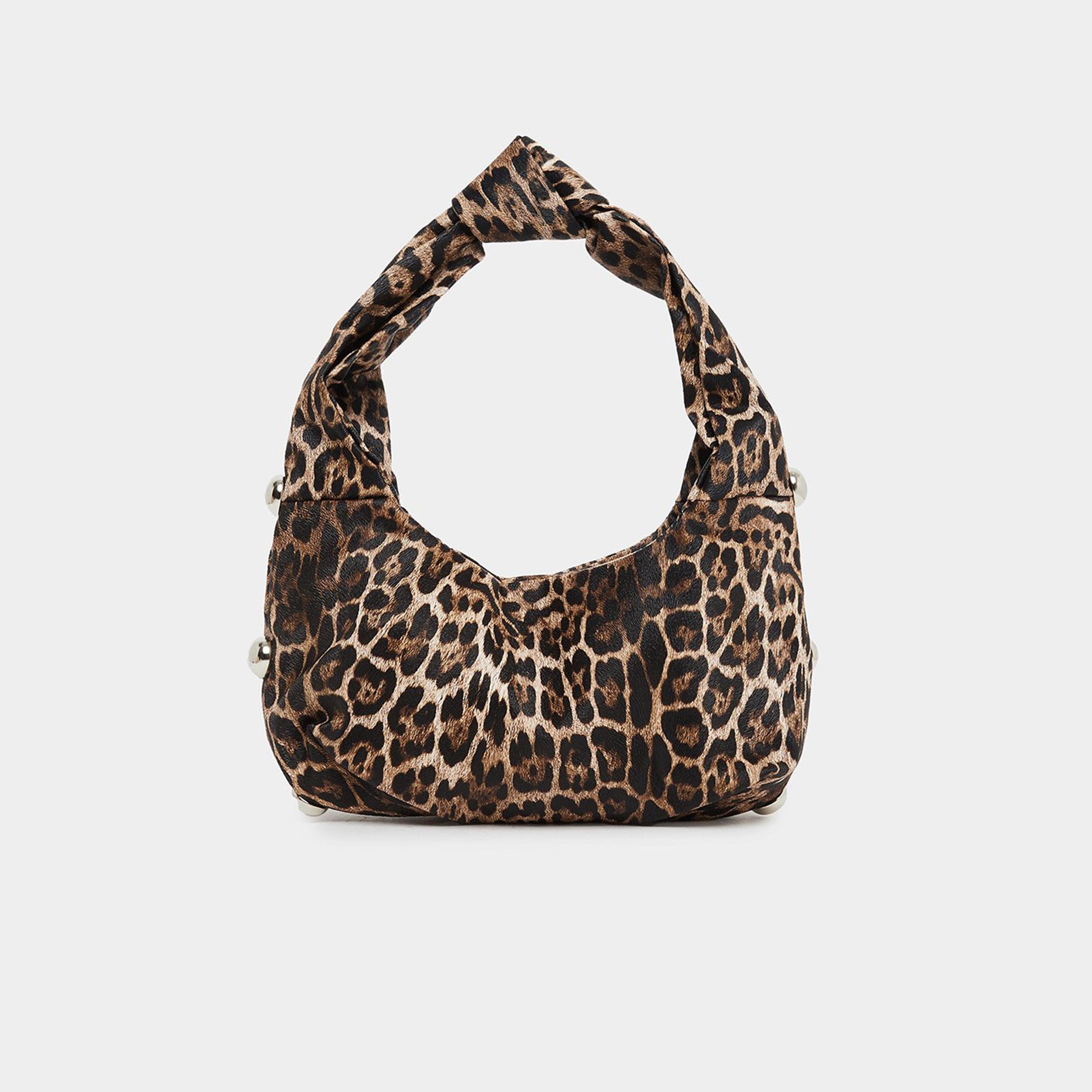ستايلي - شنطة باغيت بطبعة جلد النمر مع مسامير-women-bagsandwallets-handbags-image-2